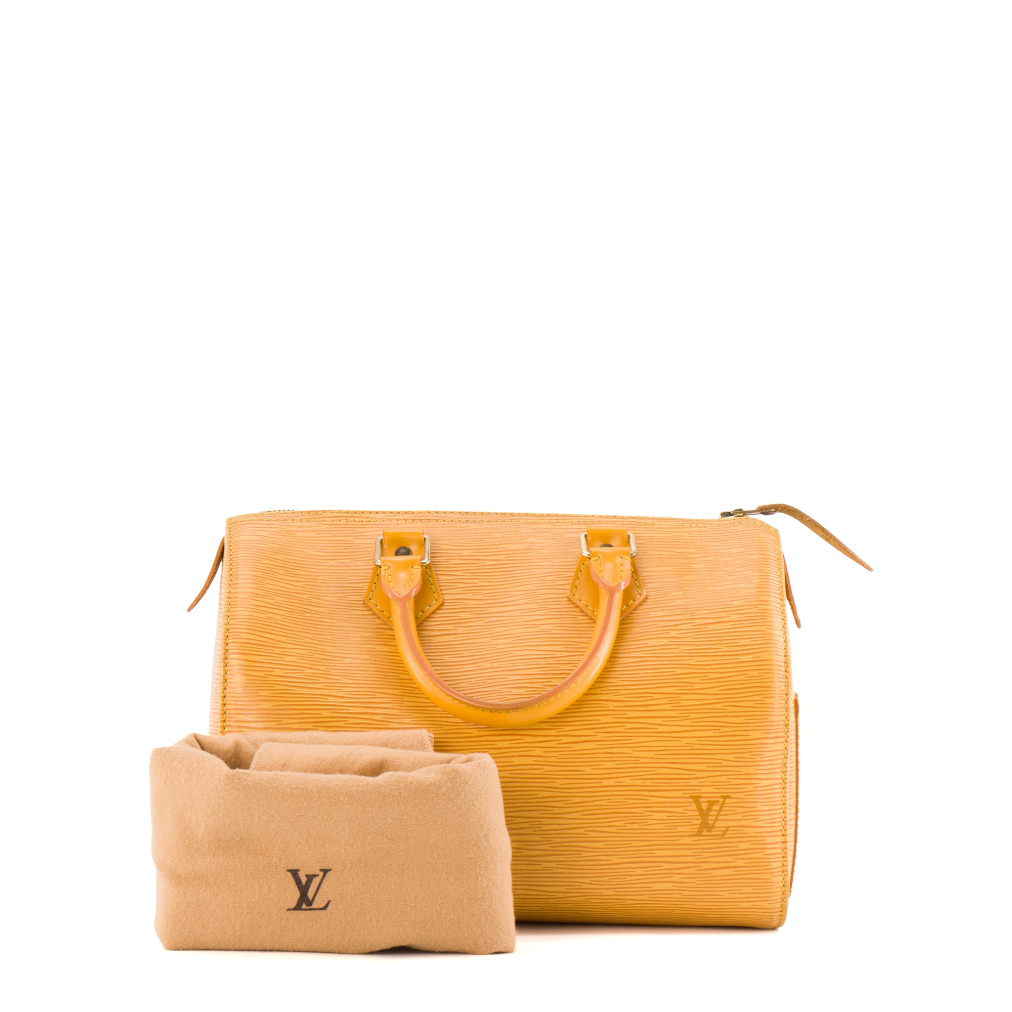 LOUIS VUITTON - Sac à main Speedy 25 Louis Vuitton en cuir épi jaune