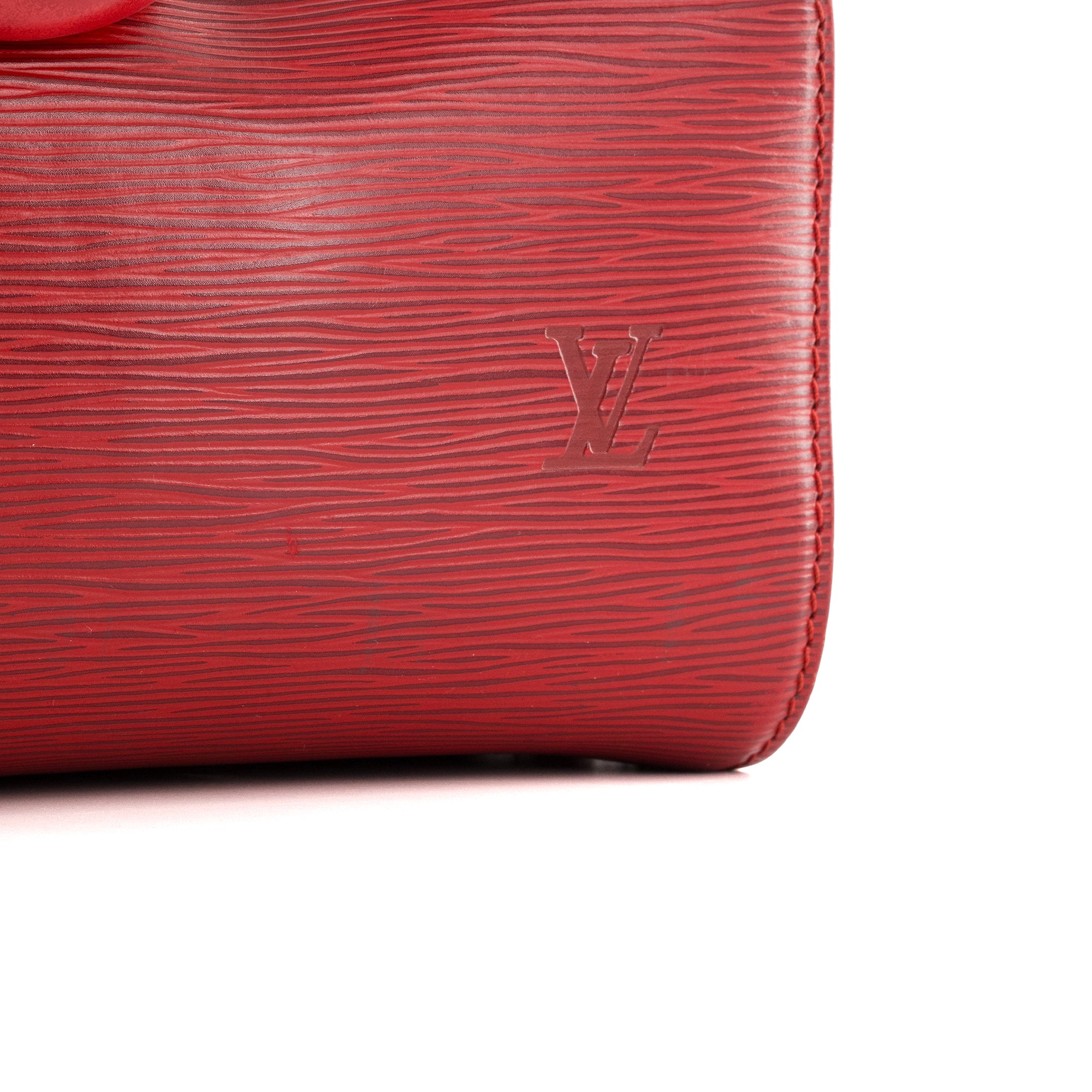 LOUIS VUITTON - Sac à main Speedy 30 Louis Vuitton en cuir épi rouge vintage