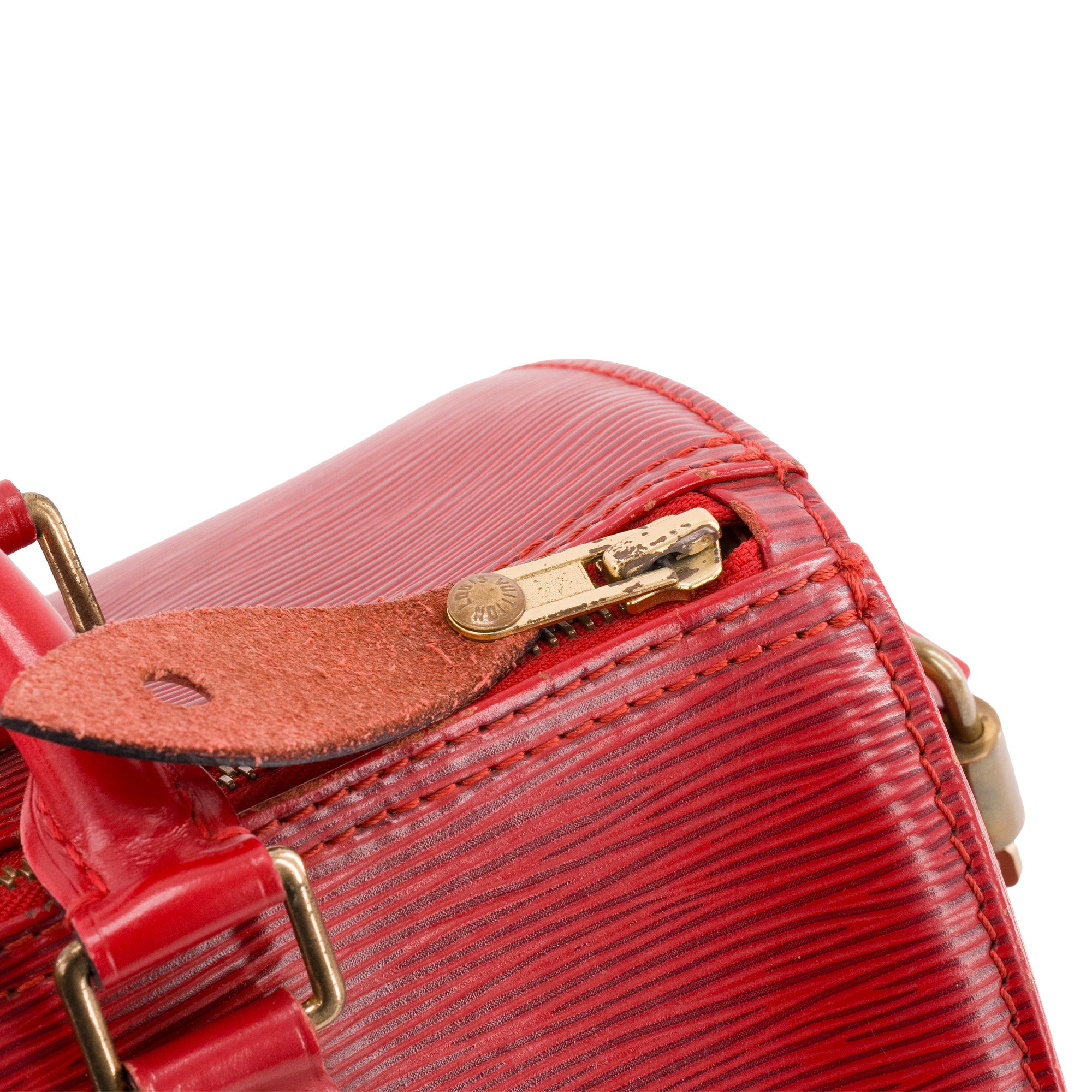 LOUIS VUITTON - Sac à main Speedy 30 Louis Vuitton en cuir épi rouge vintage