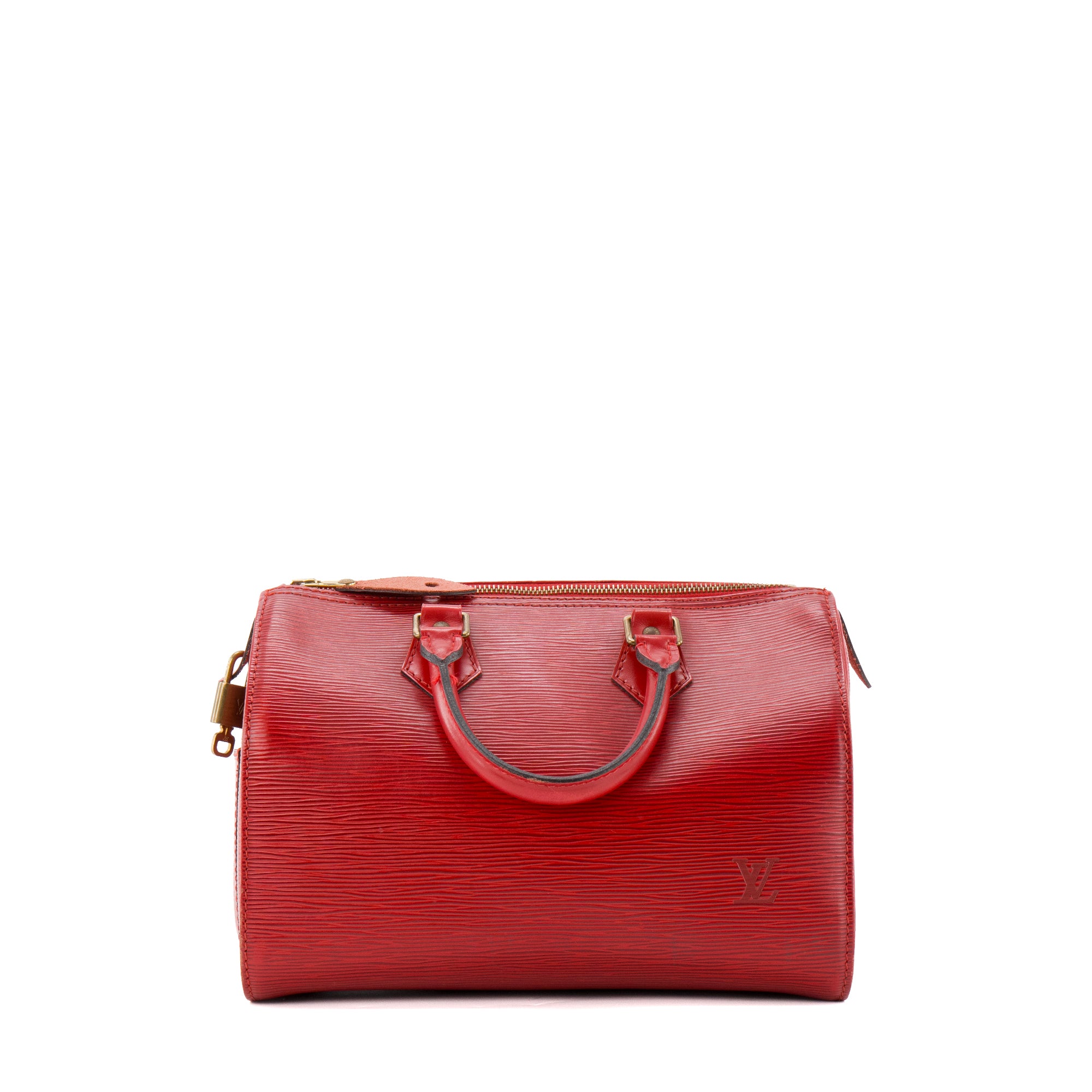 LOUIS VUITTON - Sac à main Speedy 30 Louis Vuitton en cuir épi rouge vintage