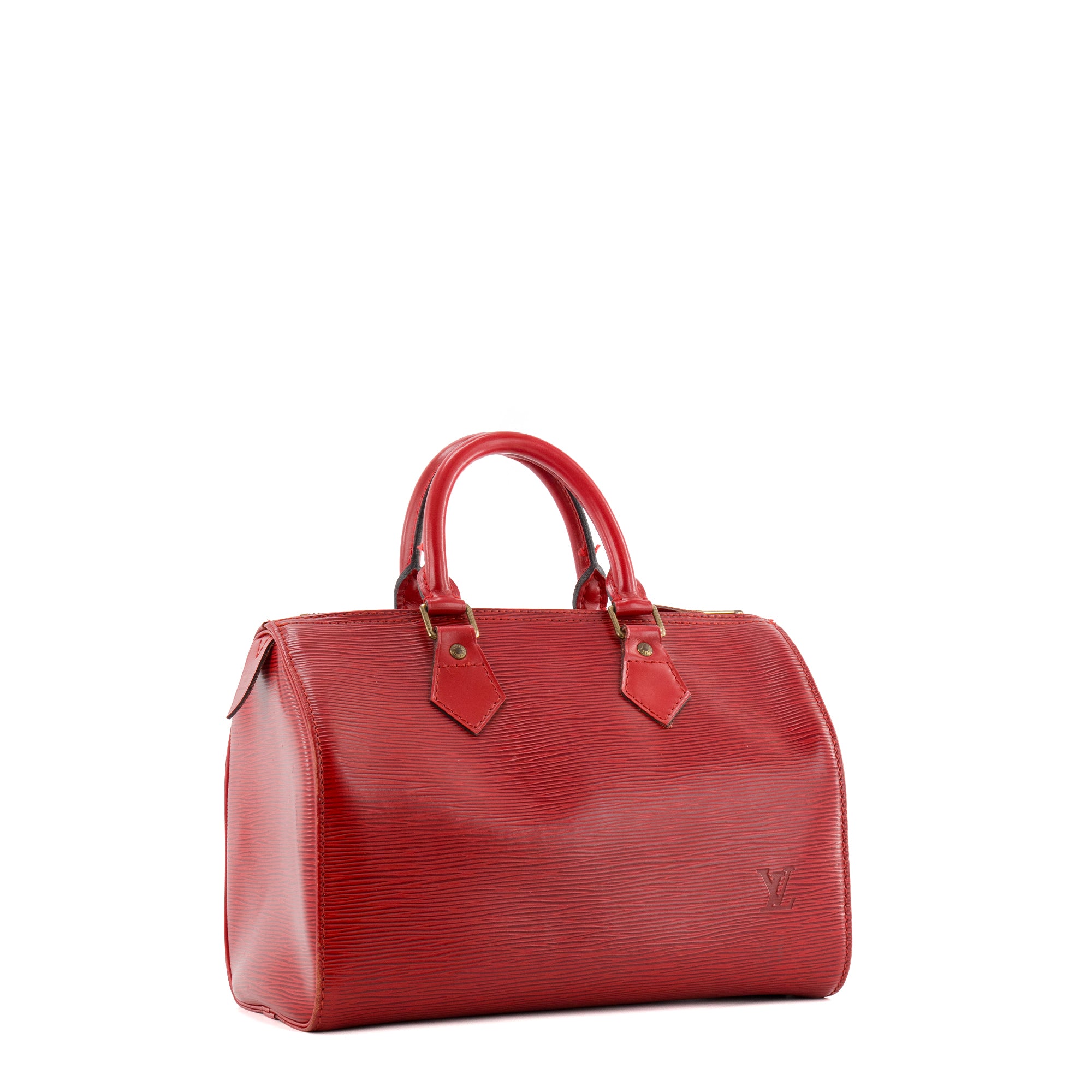 LOUIS VUITTON - Sac à main Speedy 30 Louis Vuitton en cuir épi rouge vintage