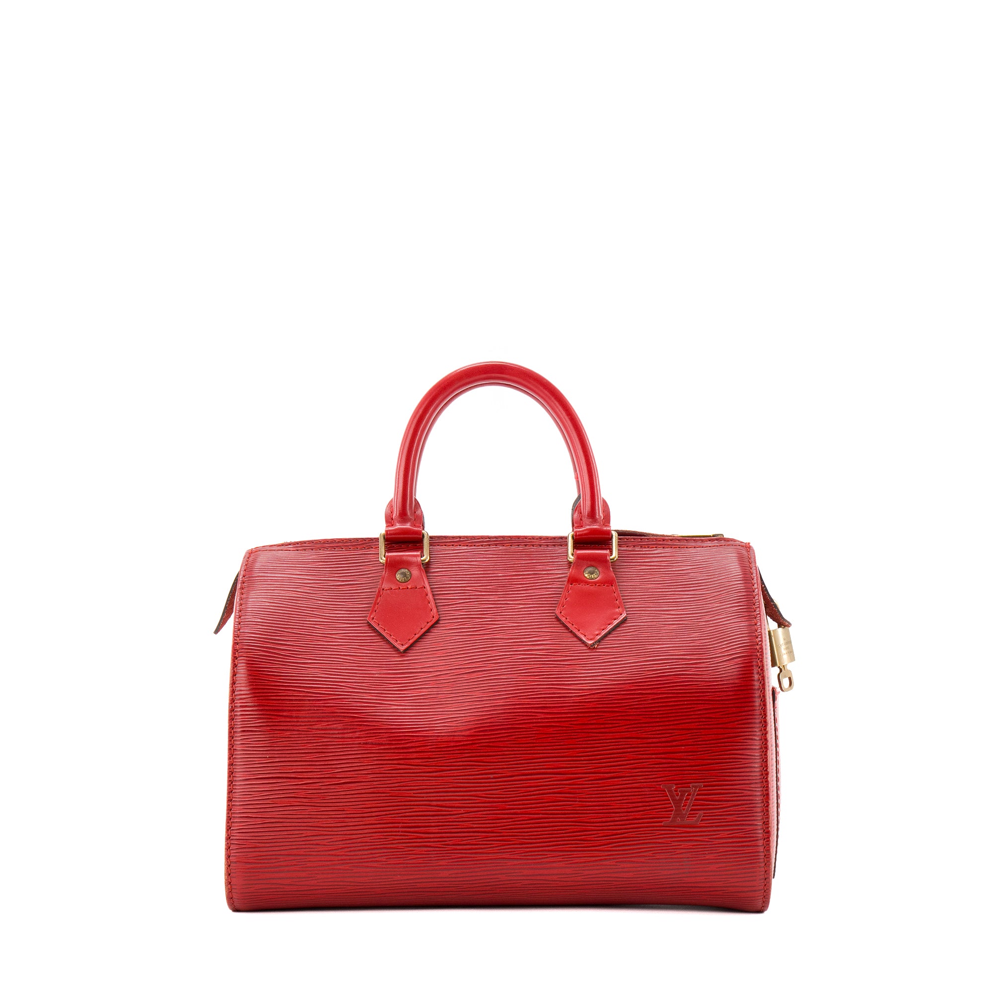 LOUIS VUITTON - Sac à main Speedy 30 Louis Vuitton en cuir épi rouge vintage