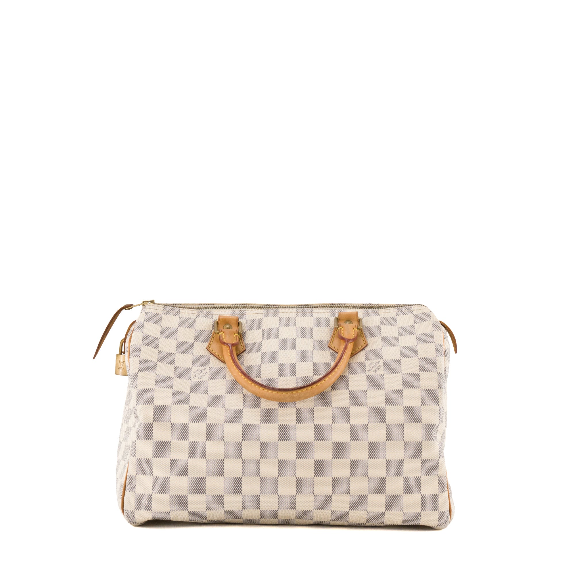 LOUIS VUITTON - Sac à main Speedy 30 Louis Vuitton en toile enduite damier azur