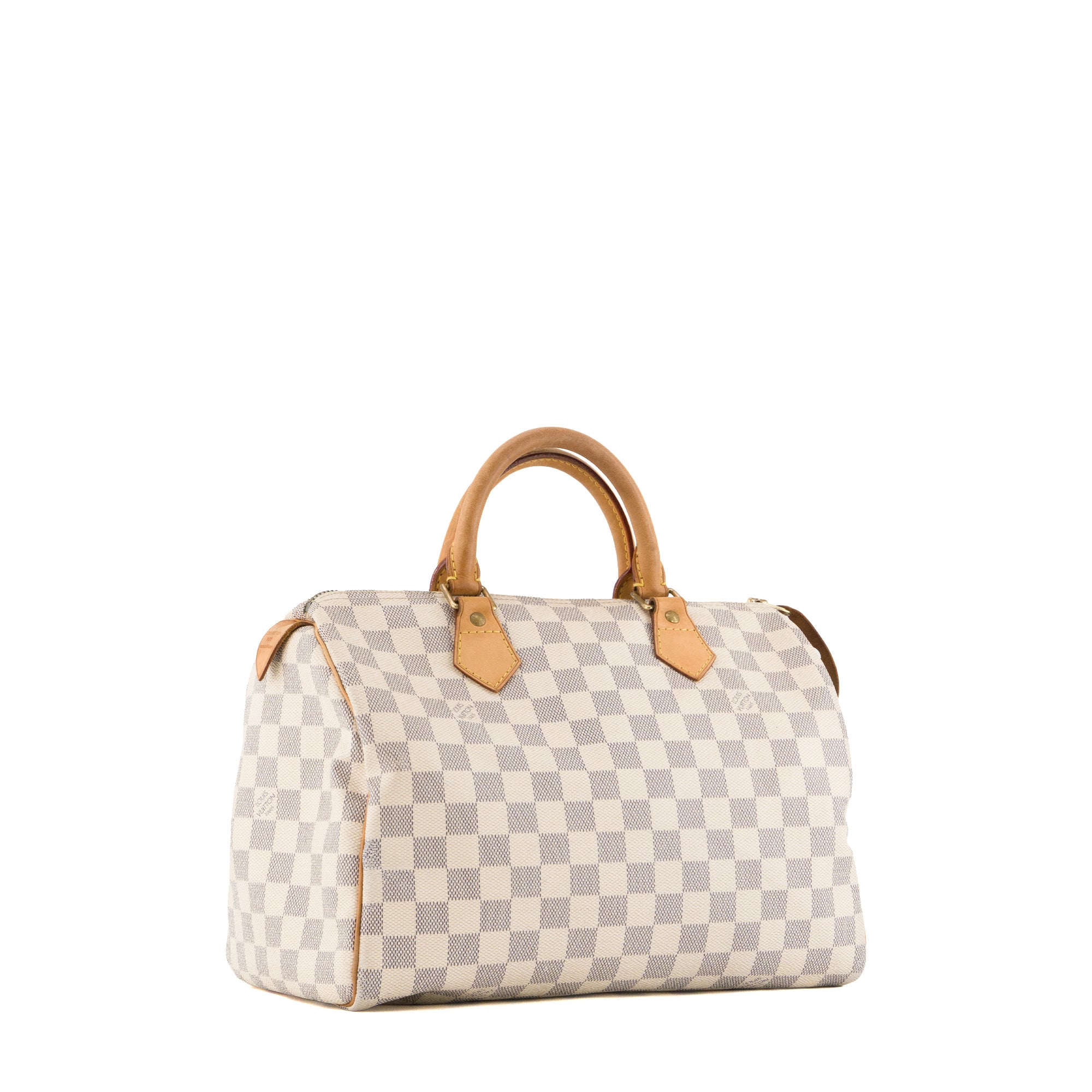 LOUIS VUITTON - Sac à main Speedy 30 Louis Vuitton en toile enduite damier azur