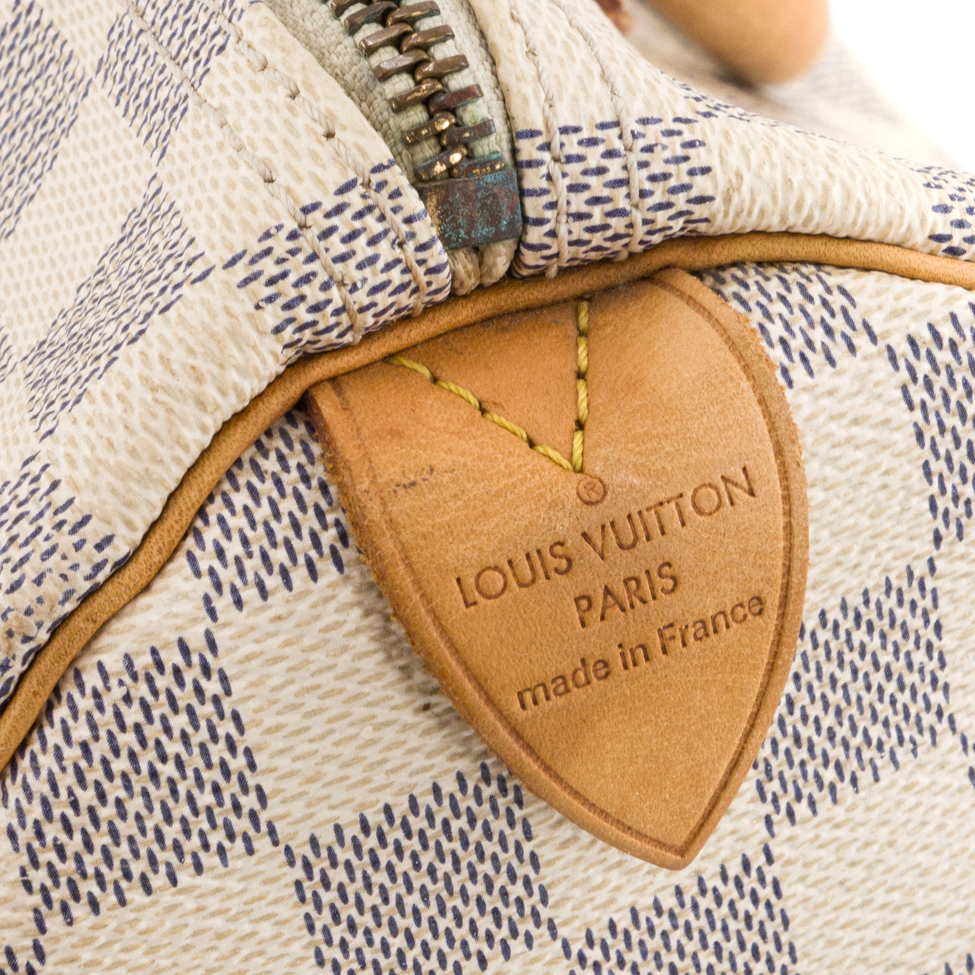 LOUIS VUITTON - Sac à main Speedy 30 Louis Vuitton en toile enduite damier azur