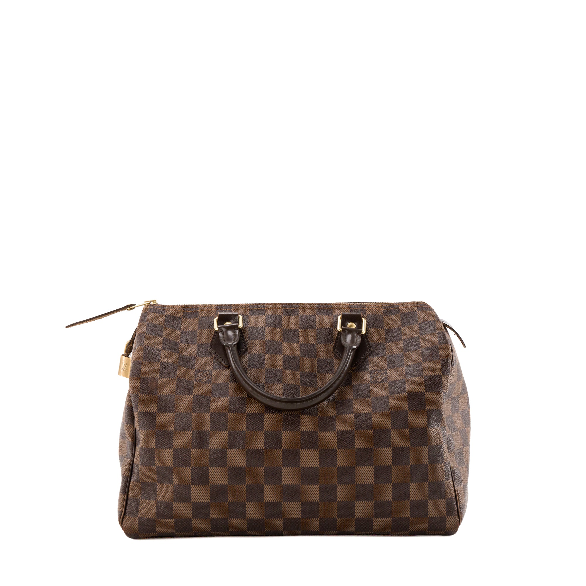 LOUIS VUITTON - Sac à main Speedy 30 Louis Vuitton en toile enduite damier ébène