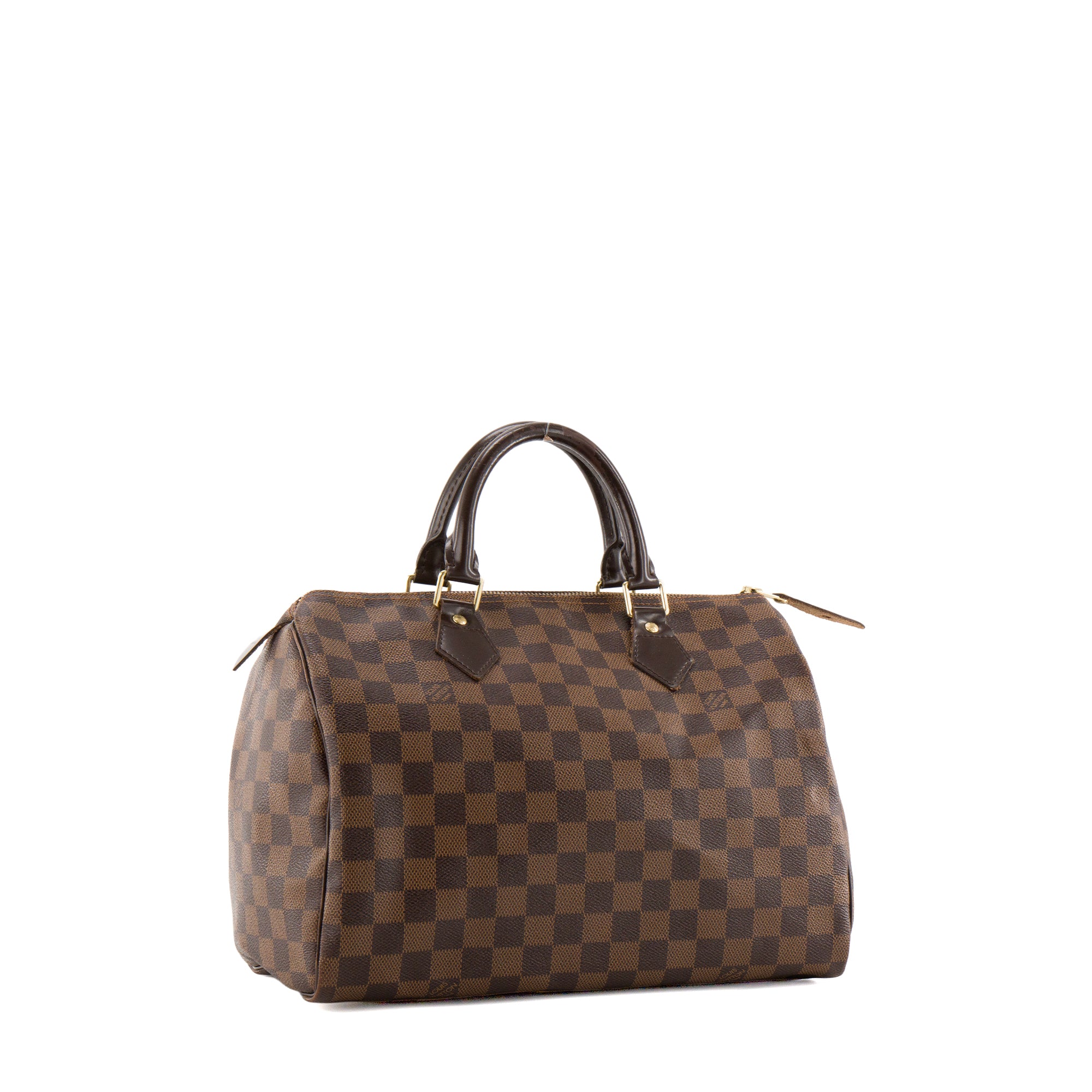 LOUIS VUITTON - Sac à main Speedy 30 Louis Vuitton en toile enduite damier ébène