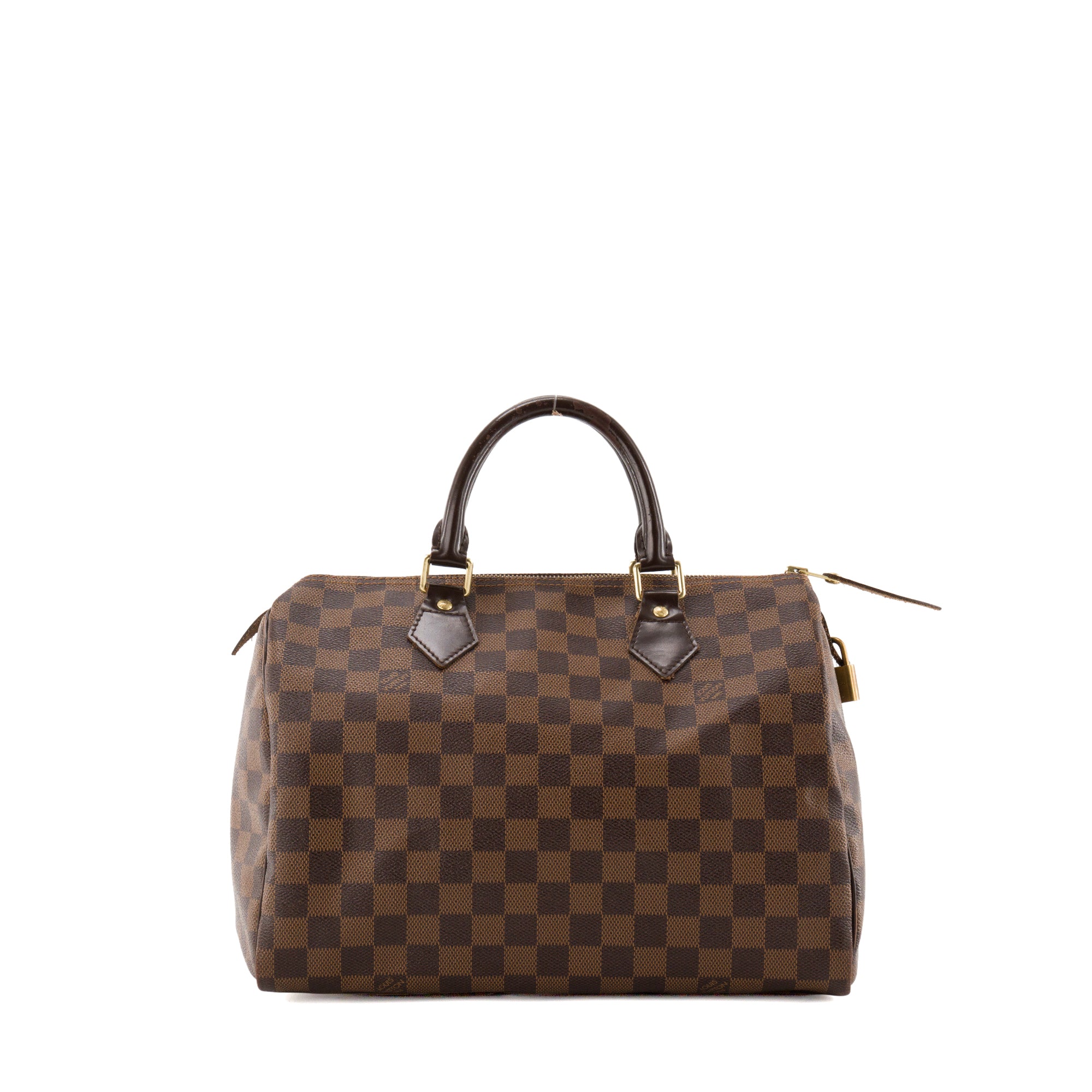 LOUIS VUITTON - Sac à main Speedy 30 Louis Vuitton en toile enduite damier ébène