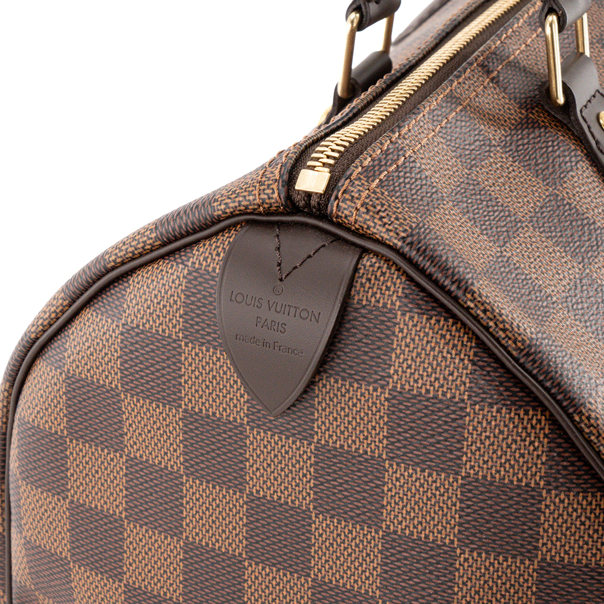 LOUIS VUITTON - Sac à main Speedy 30 Louis Vuitton en toile enduite damier ébène