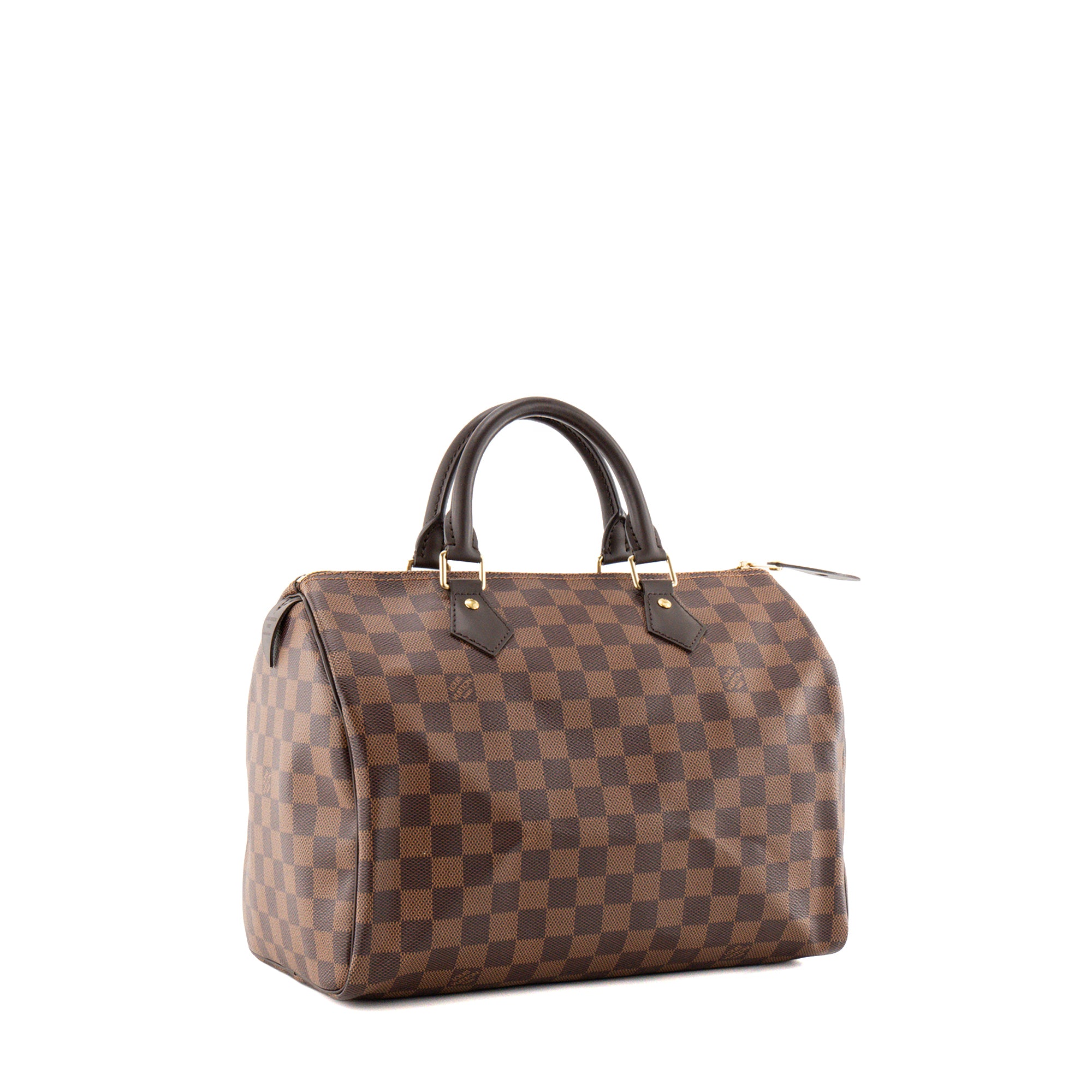 LOUIS VUITTON - Sac à main Speedy 30 Louis Vuitton en toile enduite damier ébène