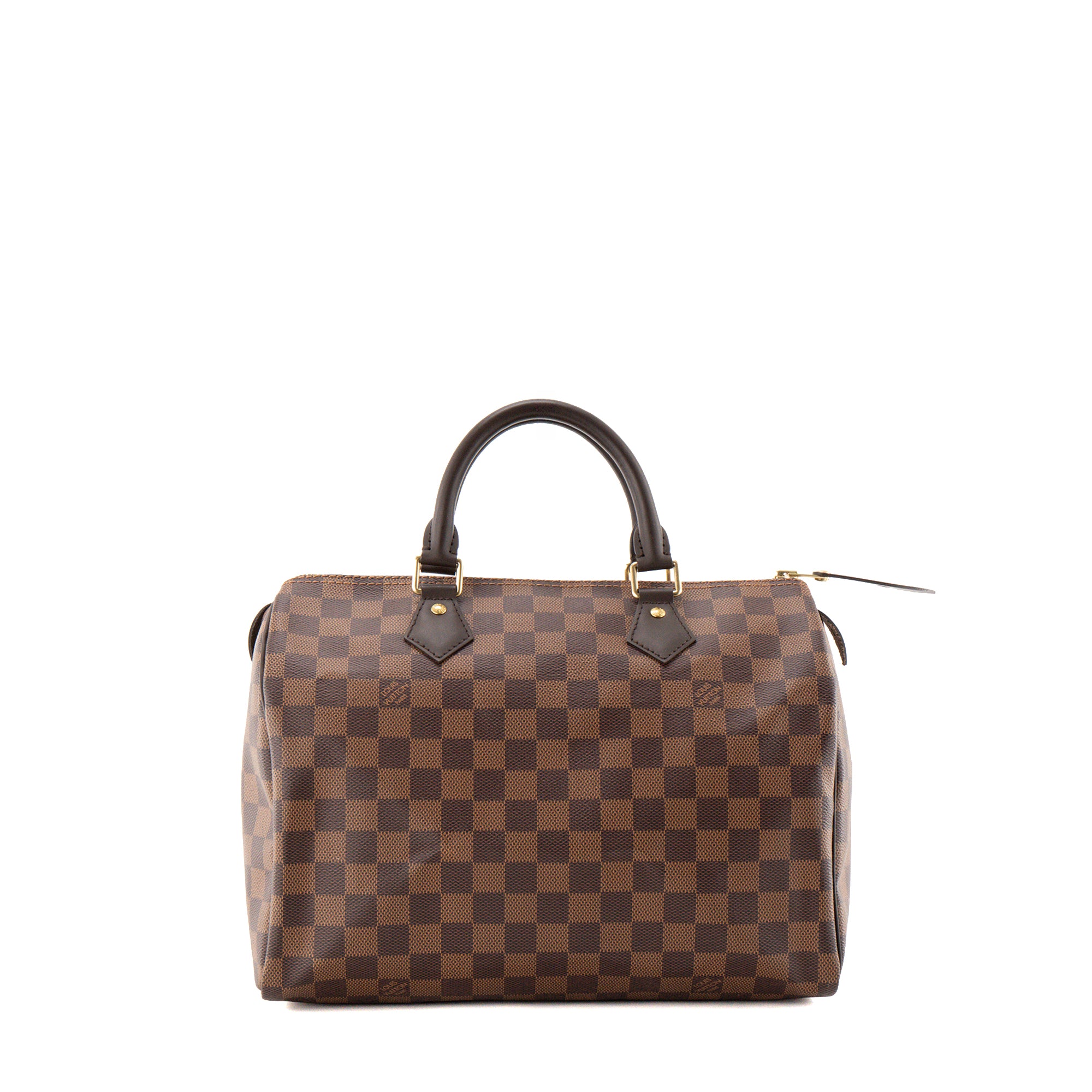 LOUIS VUITTON - Sac à main Speedy 30 Louis Vuitton en toile enduite damier ébène