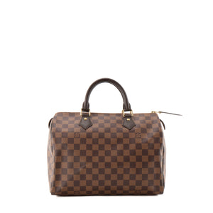LOUIS VUITTON - Sac à main Speedy 30 Louis Vuitton en toile enduite damier ébène
