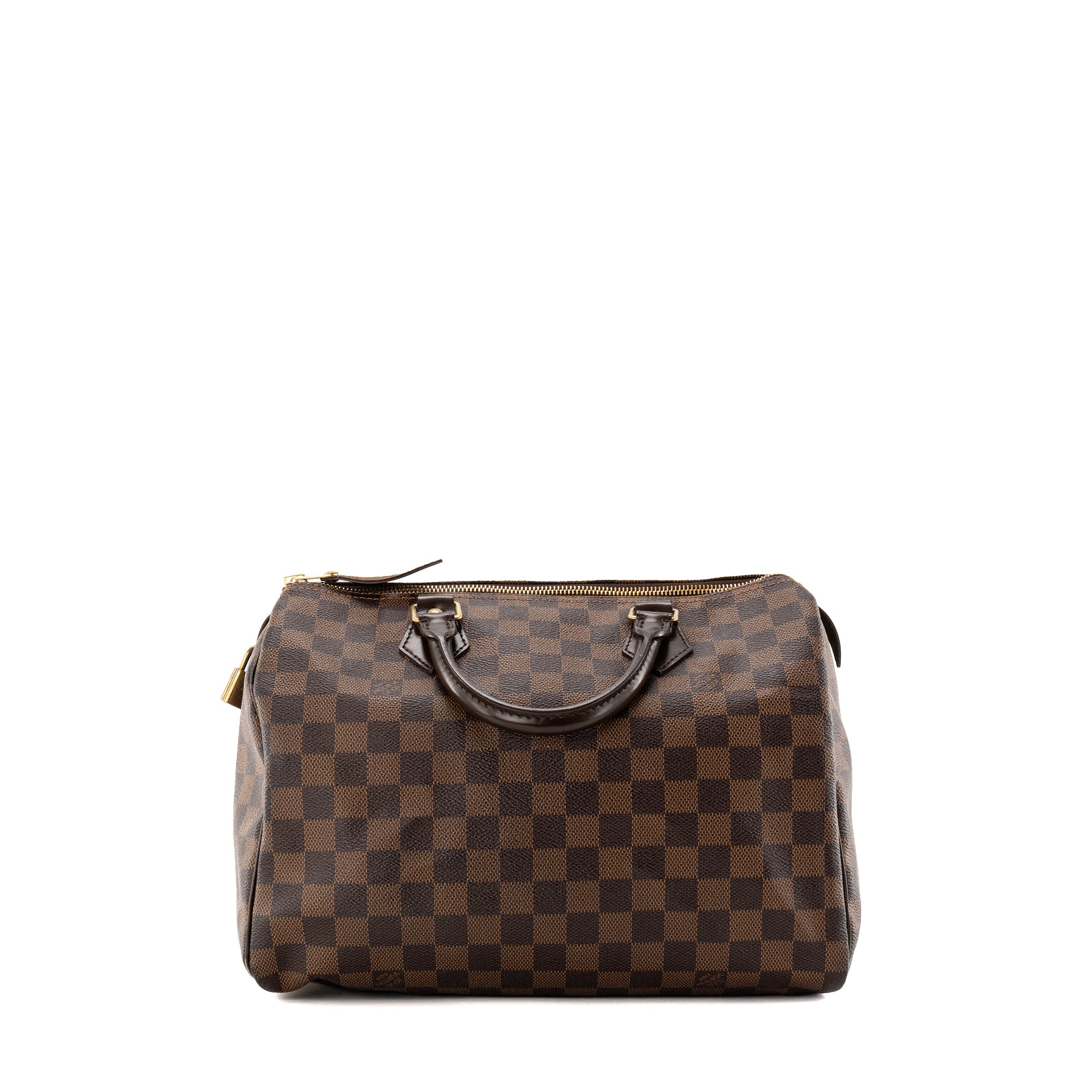 LOUIS VUITTON - Sac à main Speedy 30 Louis Vuitton en toile enduite damier ébène