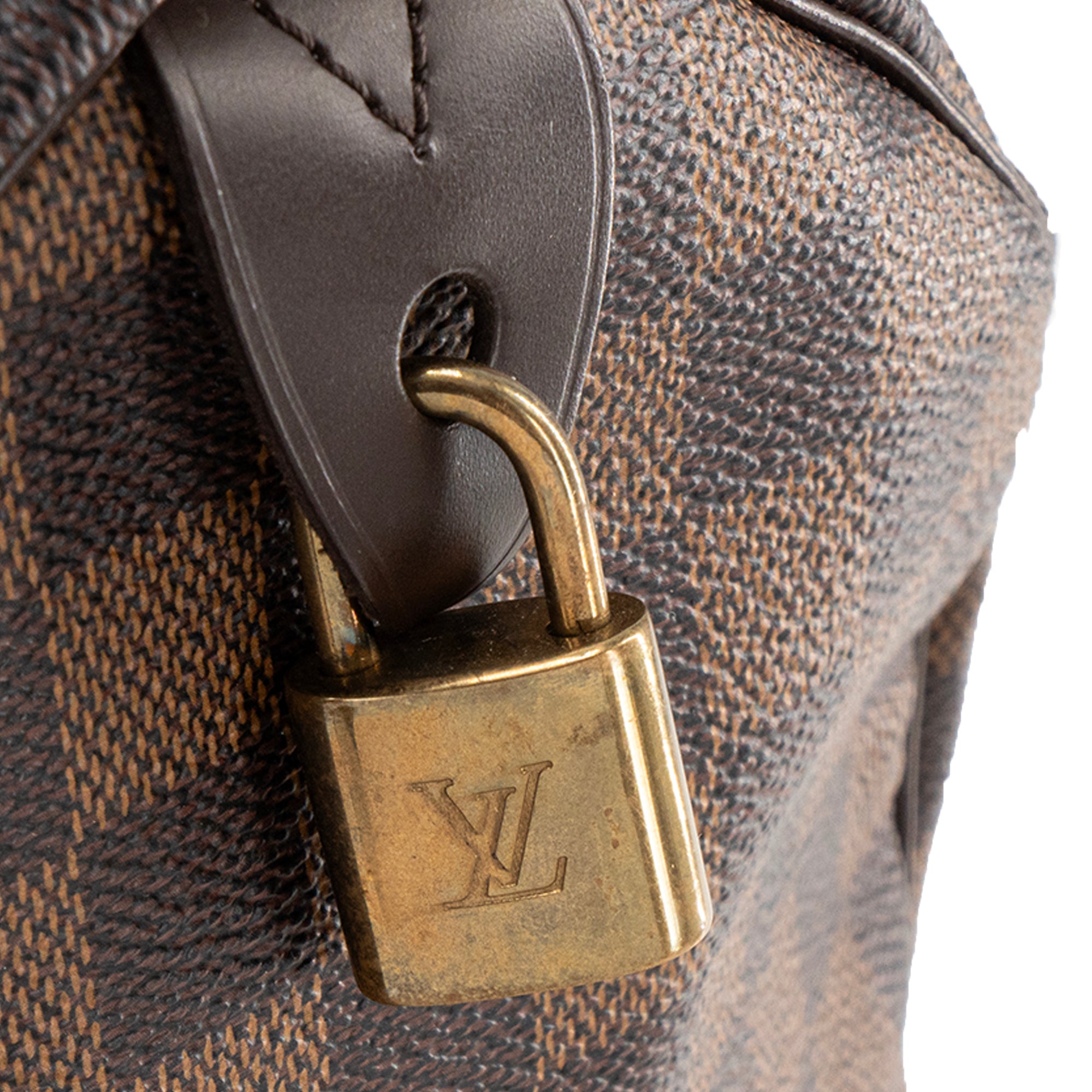 LOUIS VUITTON - Sac à main Speedy 30 Louis Vuitton en toile enduite damier ébène