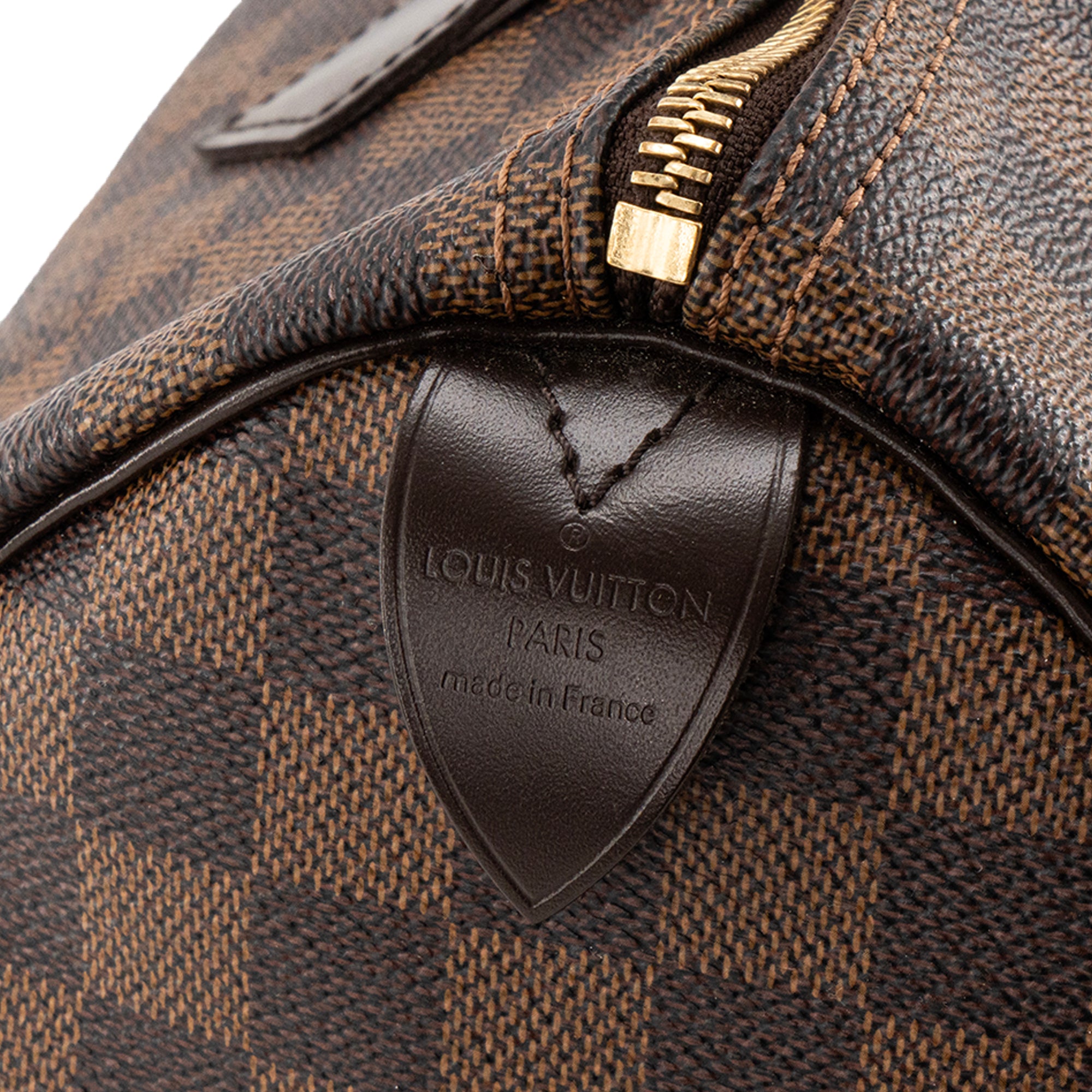LOUIS VUITTON - Sac à main Speedy 30 Louis Vuitton en toile enduite damier ébène