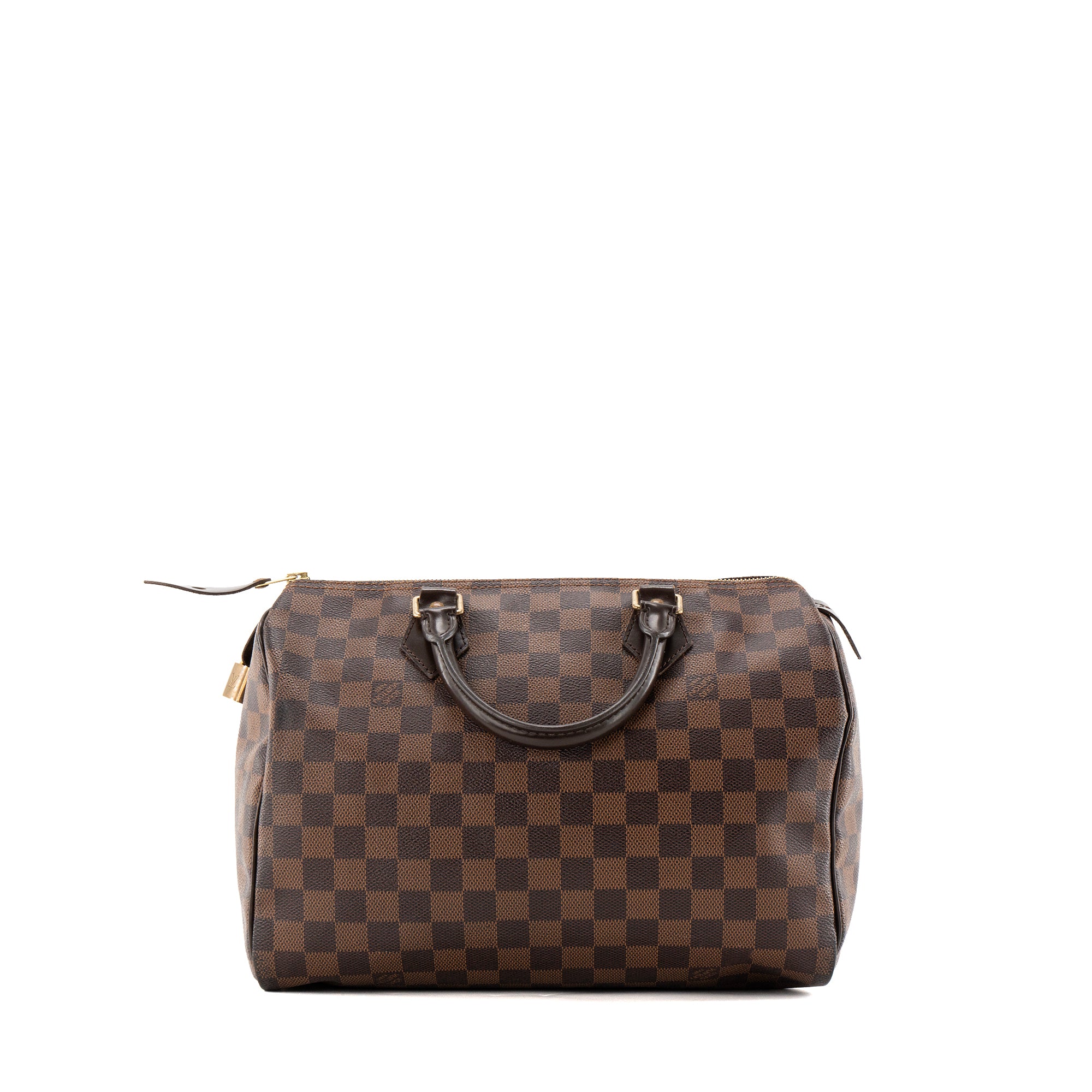 LOUIS VUITTON - Sac à main Speedy 30 Louis Vuitton en toile enduite damier ébène