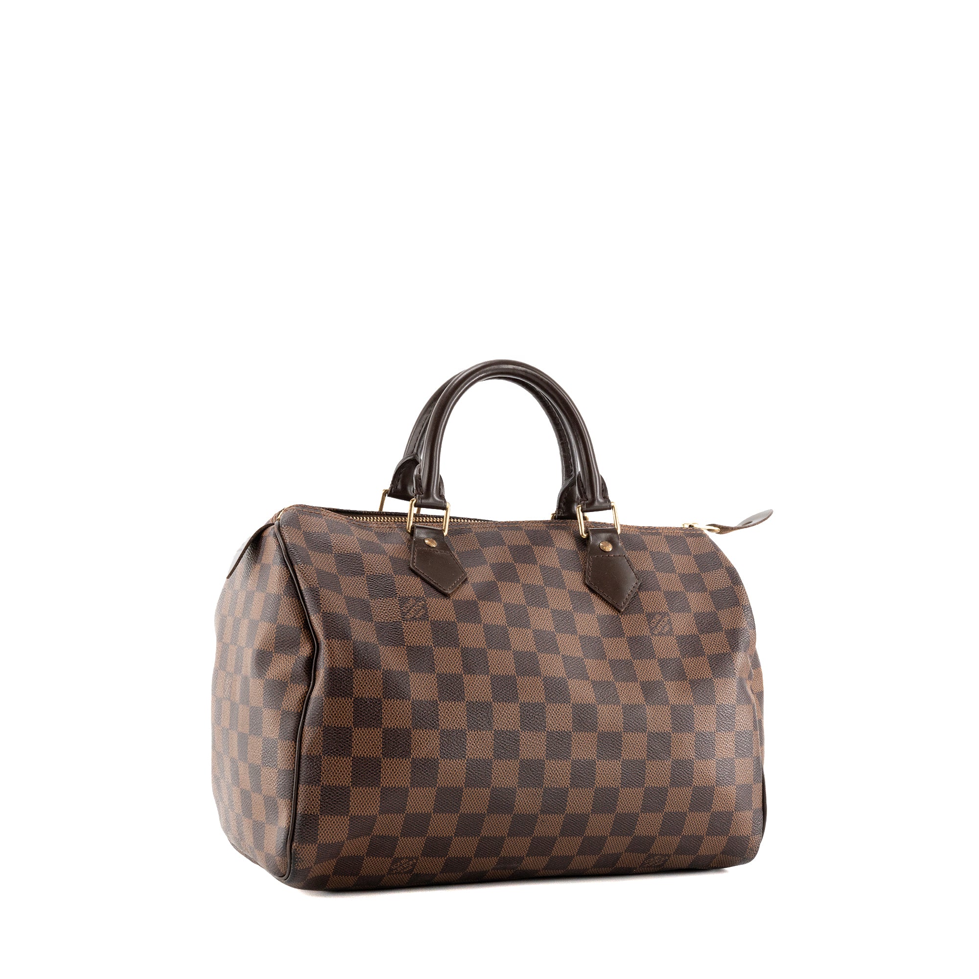 LOUIS VUITTON - Sac à main Speedy 30 Louis Vuitton en toile enduite damier ébène
