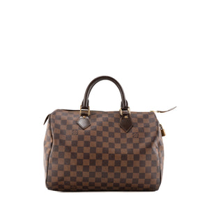 LOUIS VUITTON - Sac à main Speedy 30 Louis Vuitton en toile enduite damier ébène