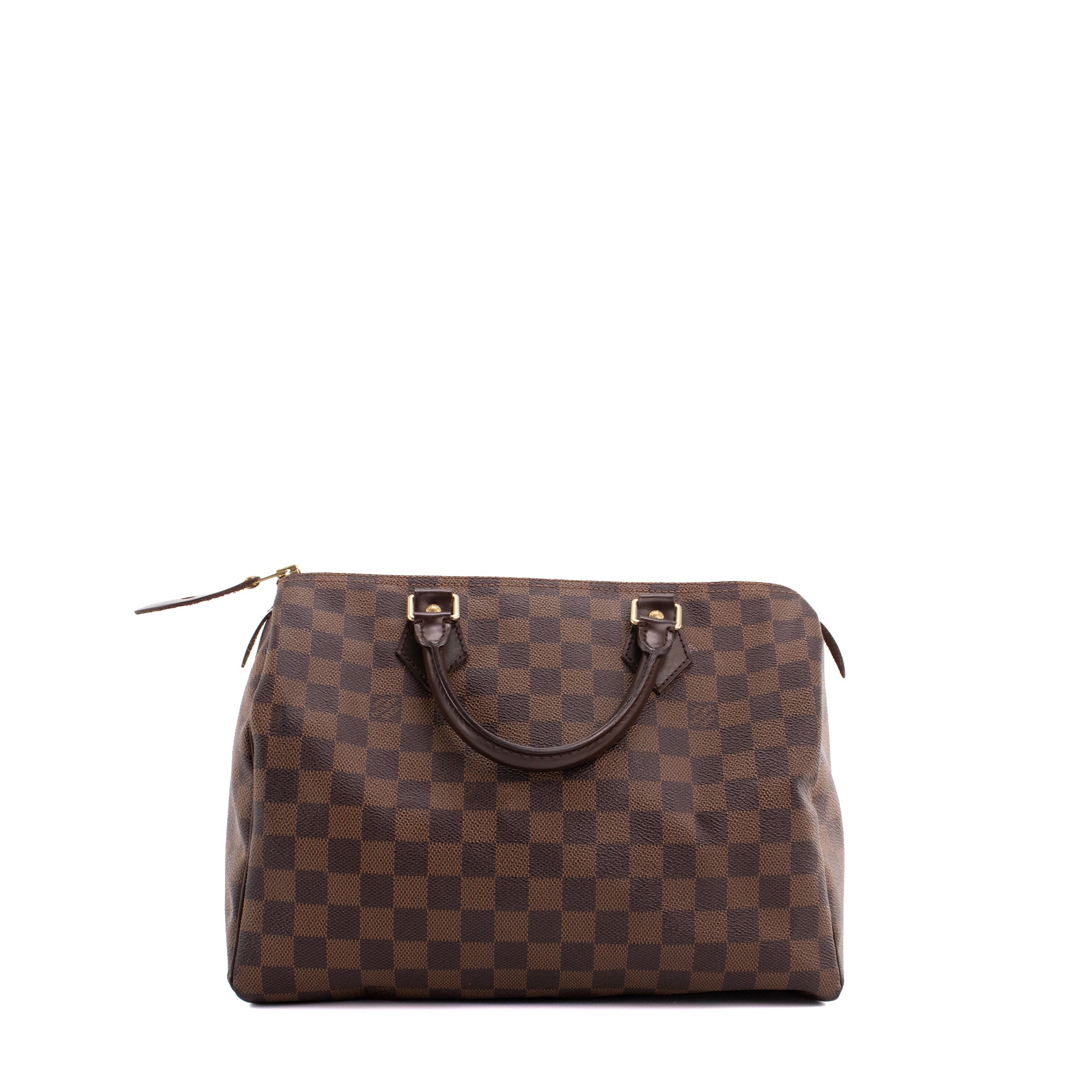 LOUIS VUITTON - Sac à main Speedy 30 Louis Vuitton en toile enduite damier ébène