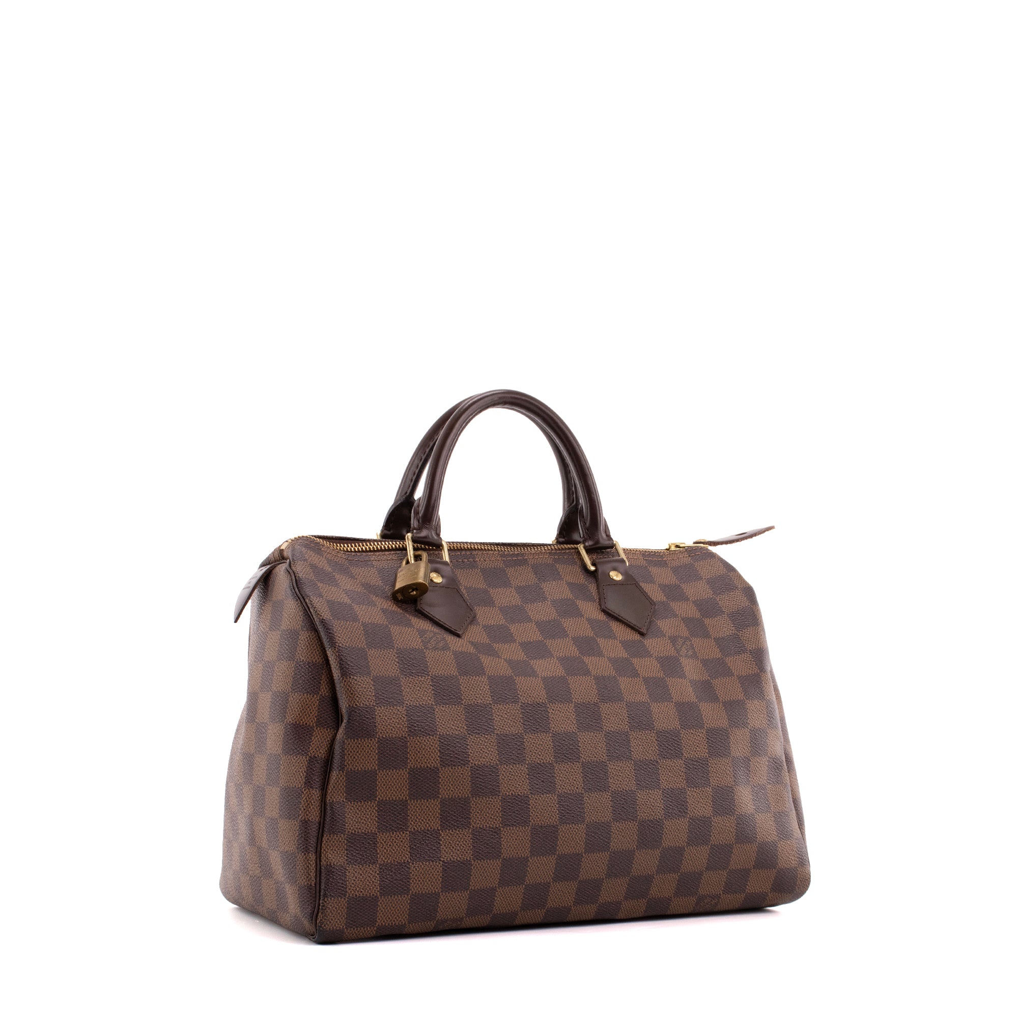 LOUIS VUITTON - Sac à main Speedy 30 Louis Vuitton en toile enduite damier ébène