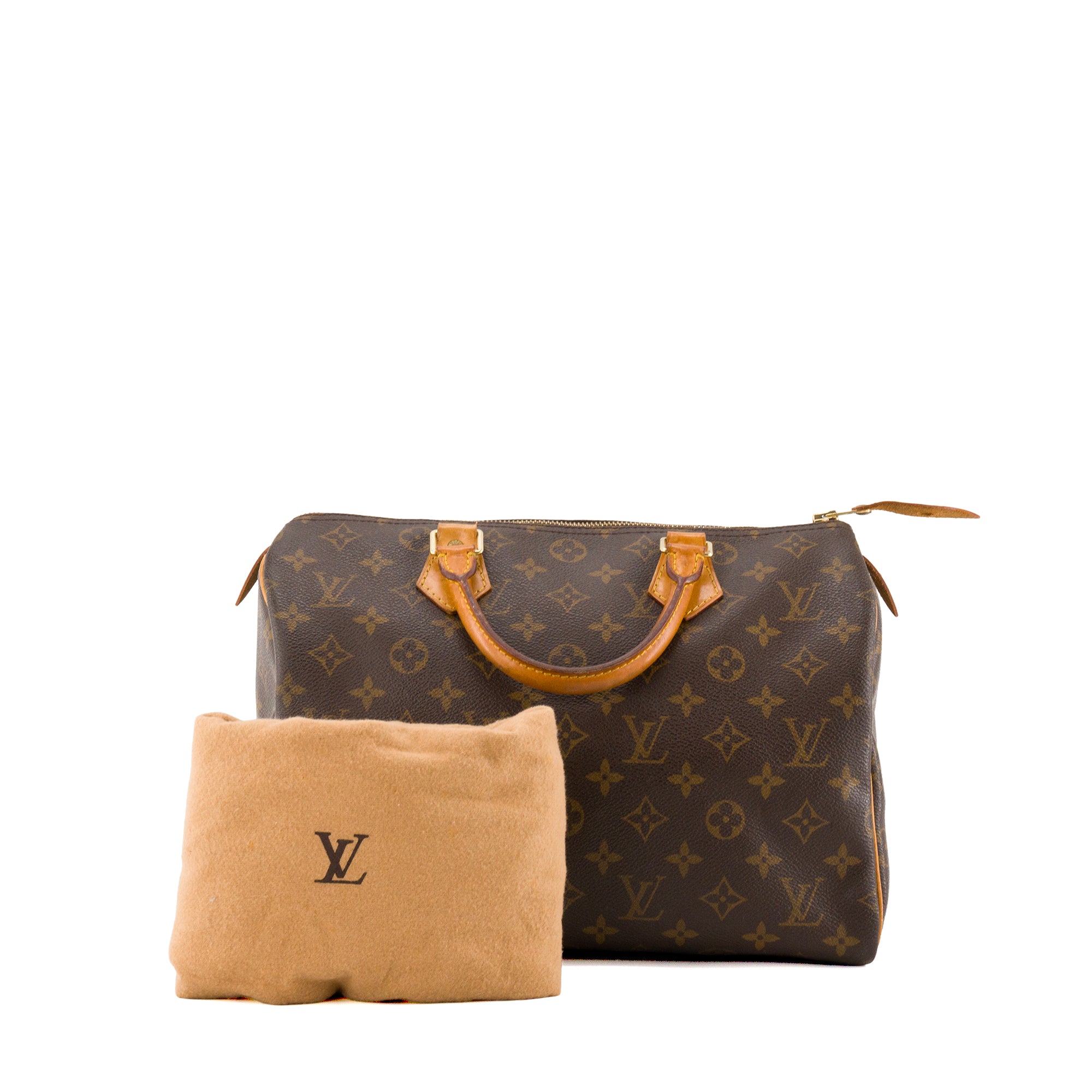 LOUIS VUITTON - Sac à main Speedy 30 Louis Vuitton en toile enduite monogrammée