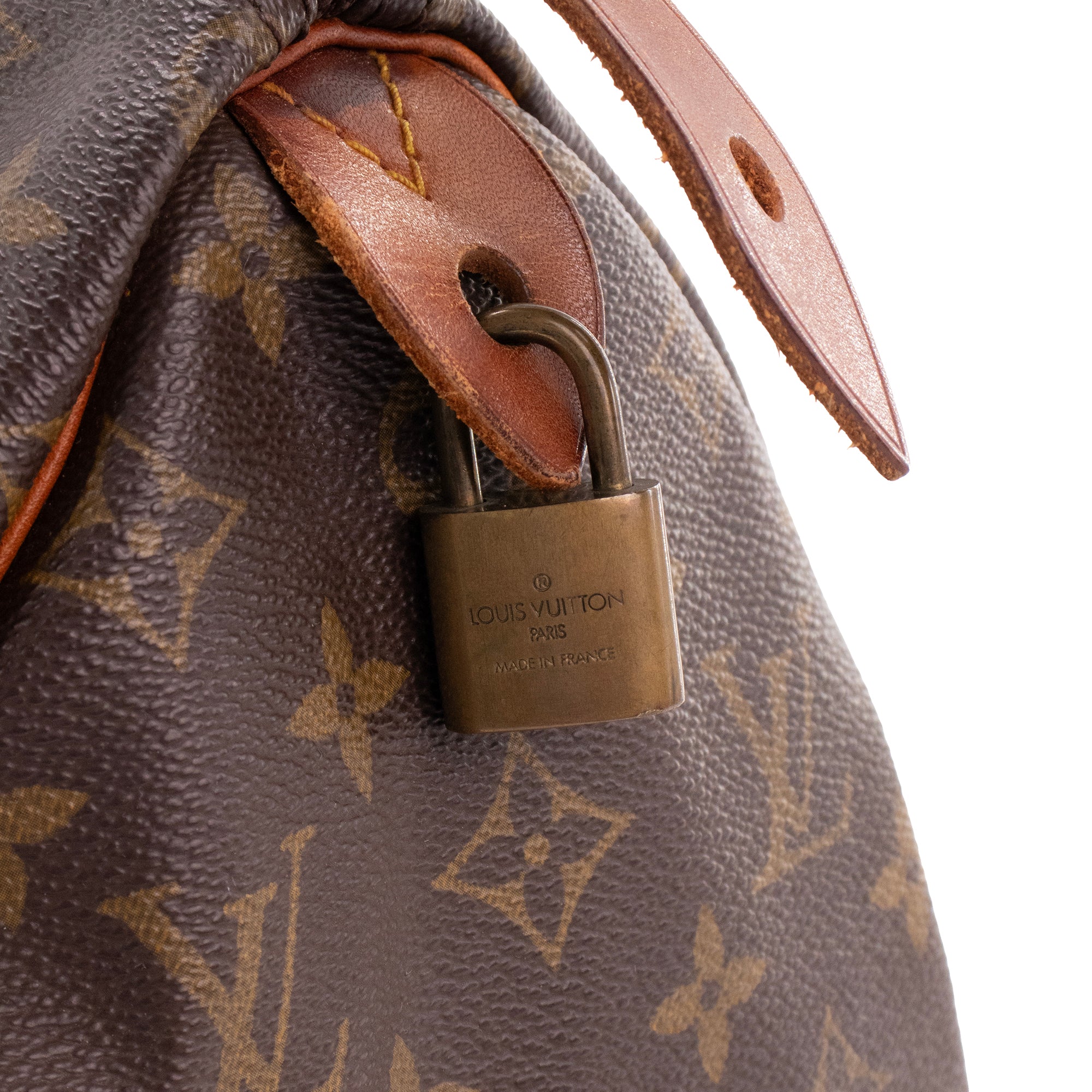 LOUIS VUITTON - Sac à main Speedy 30 Louis Vuitton en toile enduite monogrammée vintage