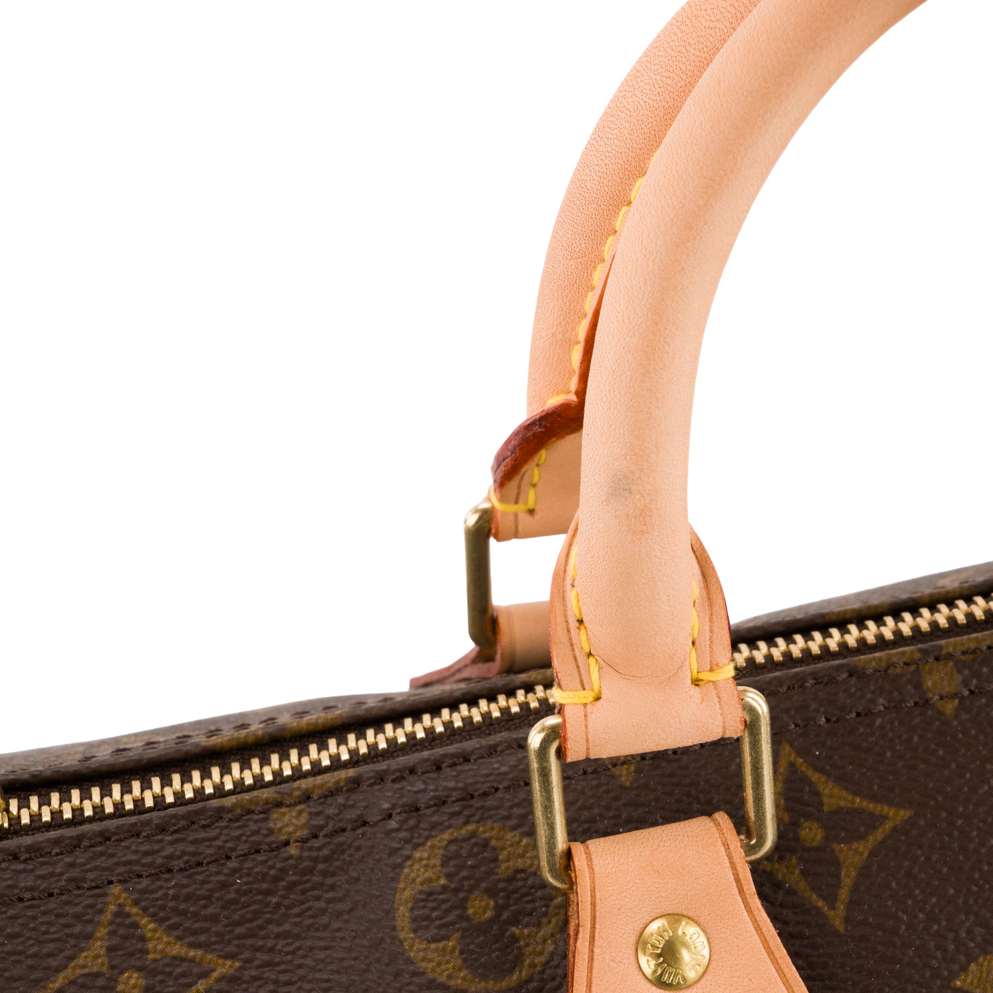 LOUIS VUITTON - Sac à main Speedy 30 Louis Vuitton en toile enduite monogrammée et cuir marron