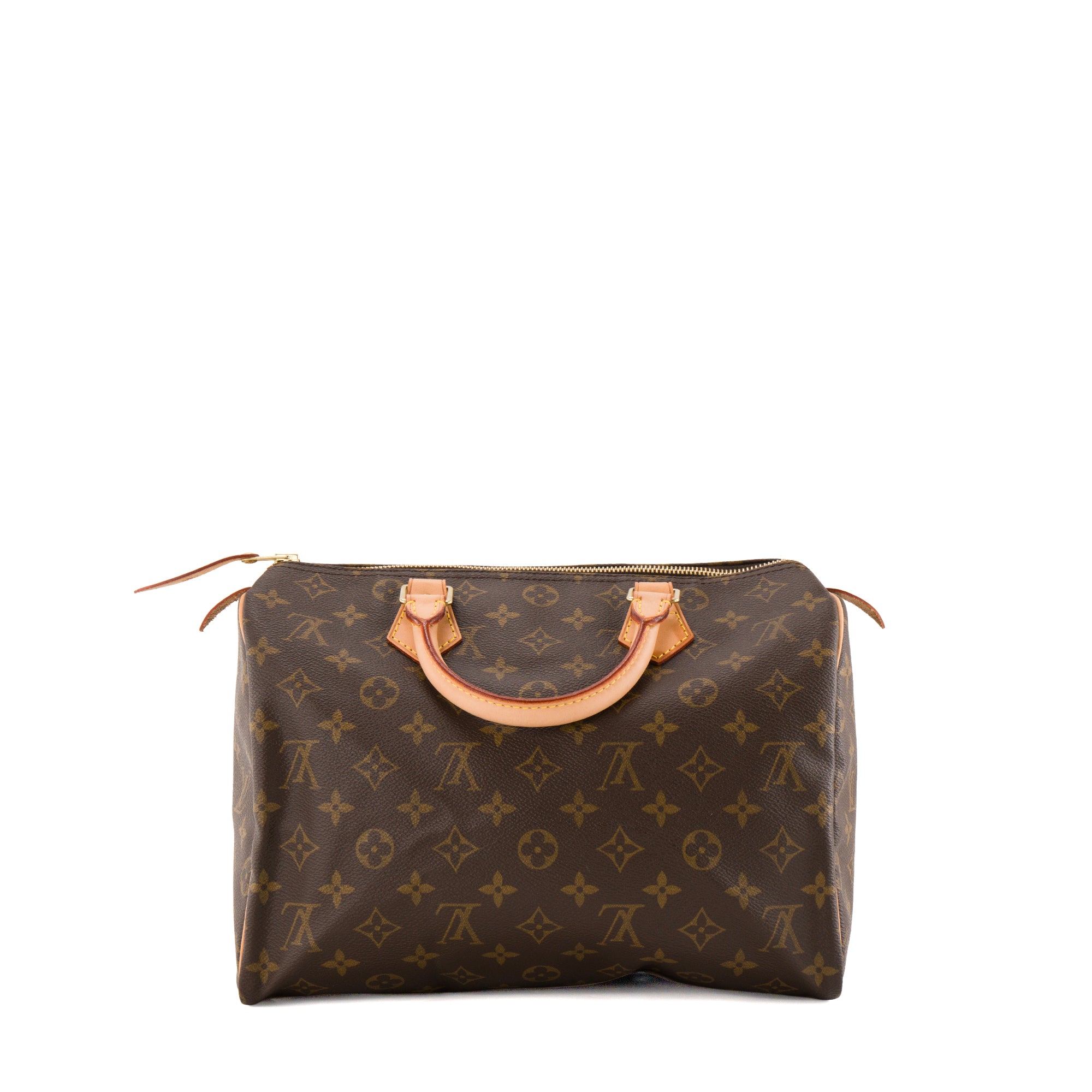 LOUIS VUITTON - Sac à main Speedy 30 Louis Vuitton en toile enduite monogrammée et cuir marron