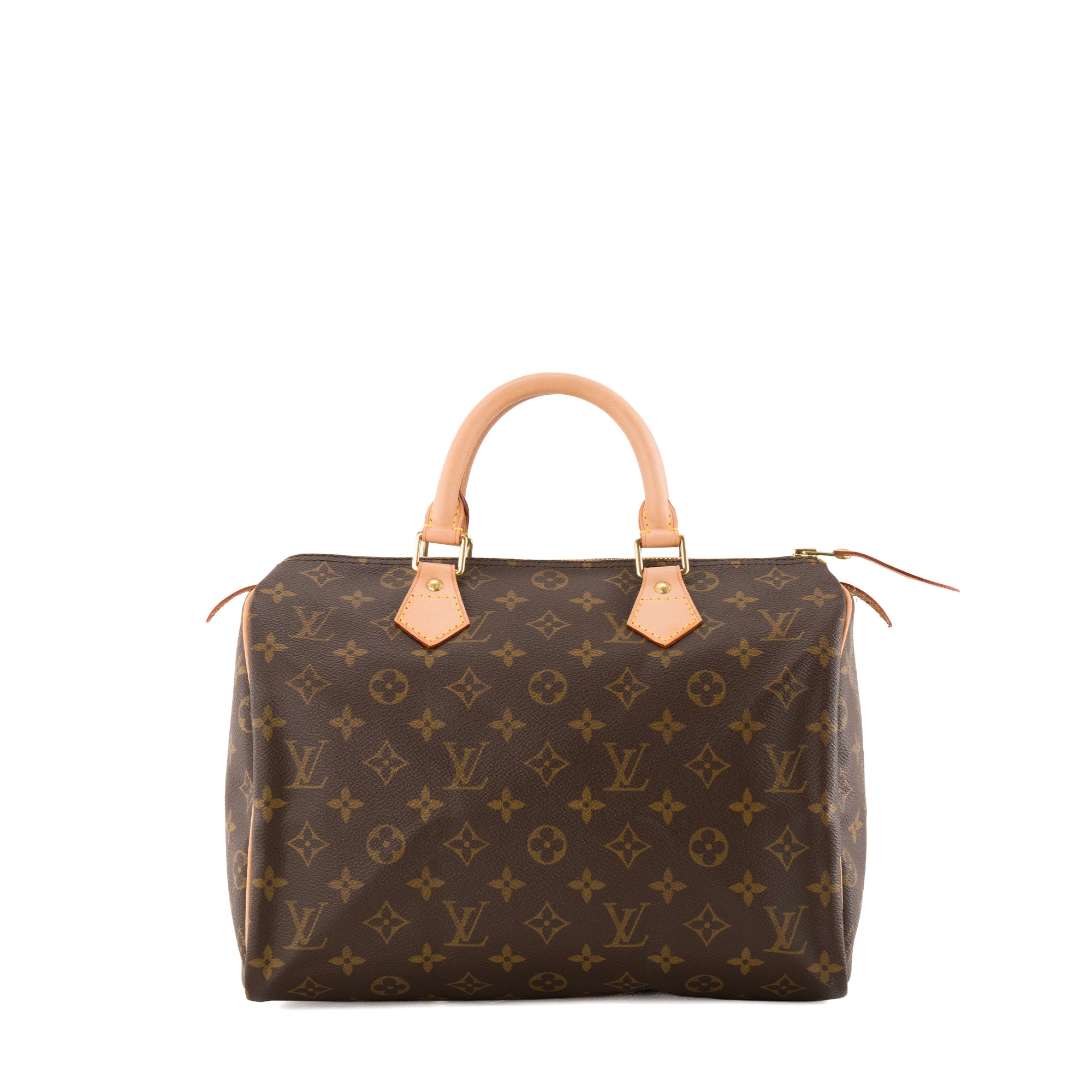 LOUIS VUITTON - Sac à main Speedy 30 Louis Vuitton en toile enduite monogrammée et cuir marron