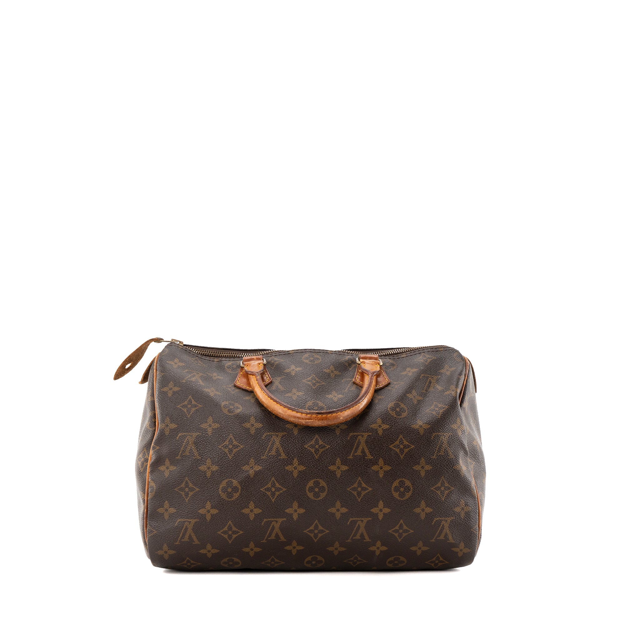LOUIS VUITTON - Sac à main Speedy 30 Louis Vuitton en toile enduite monogrammée marron vintage