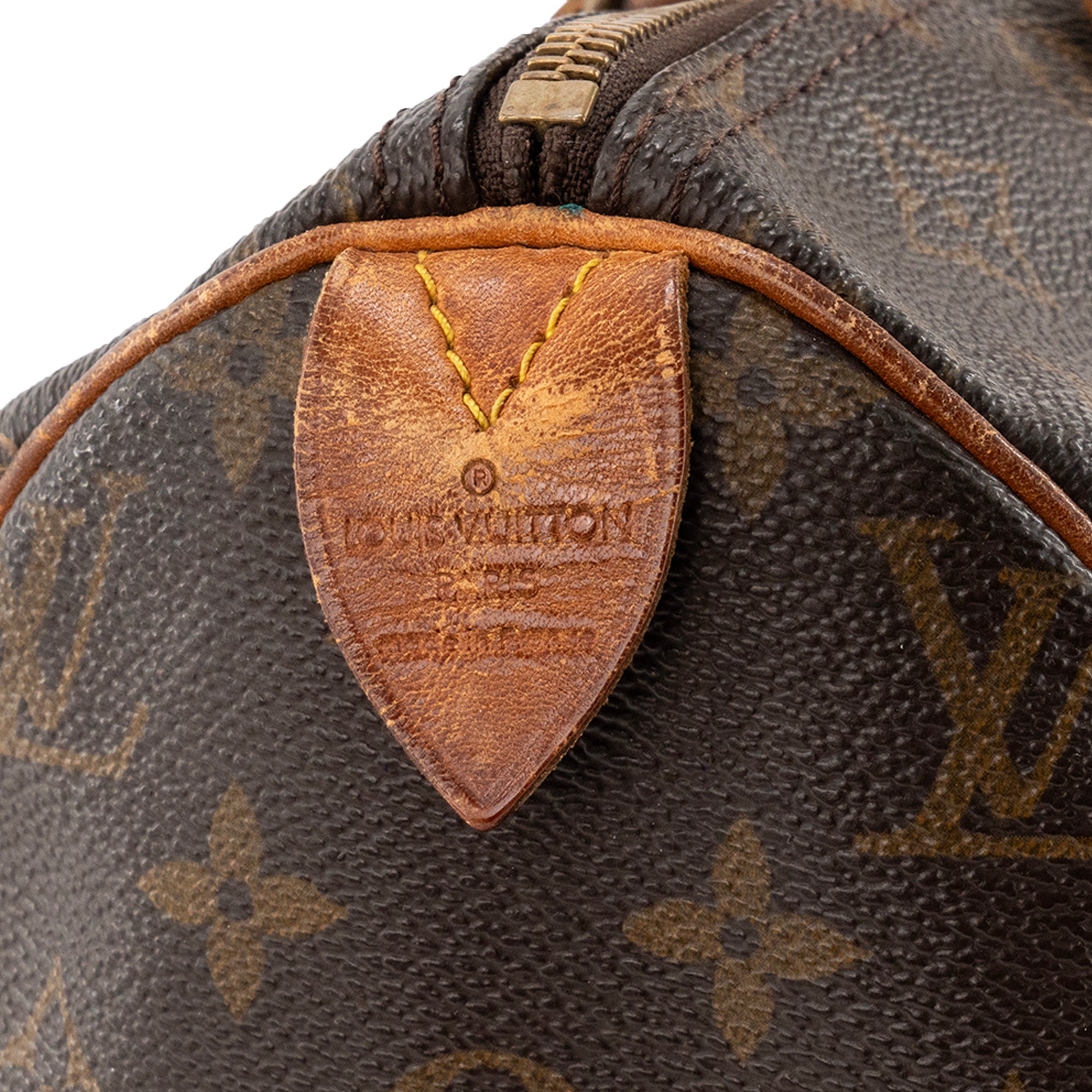 LOUIS VUITTON - Sac à main Speedy 30 Louis Vuitton en toile enduite monogrammée marron vintage