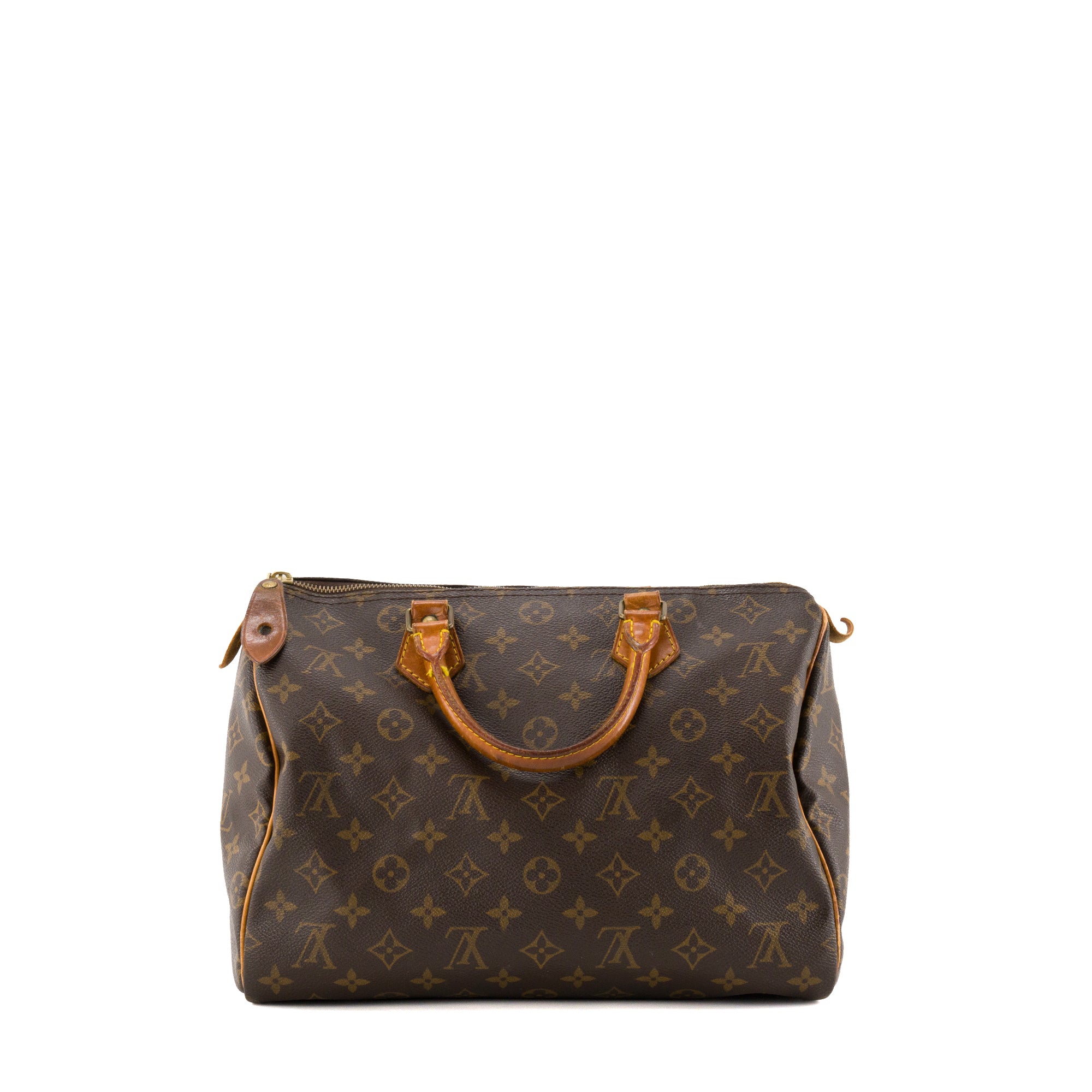 LOUIS VUITTON - Sac à main Speedy 30 Louis Vuitton en toile enduite monogrammée marron vintage