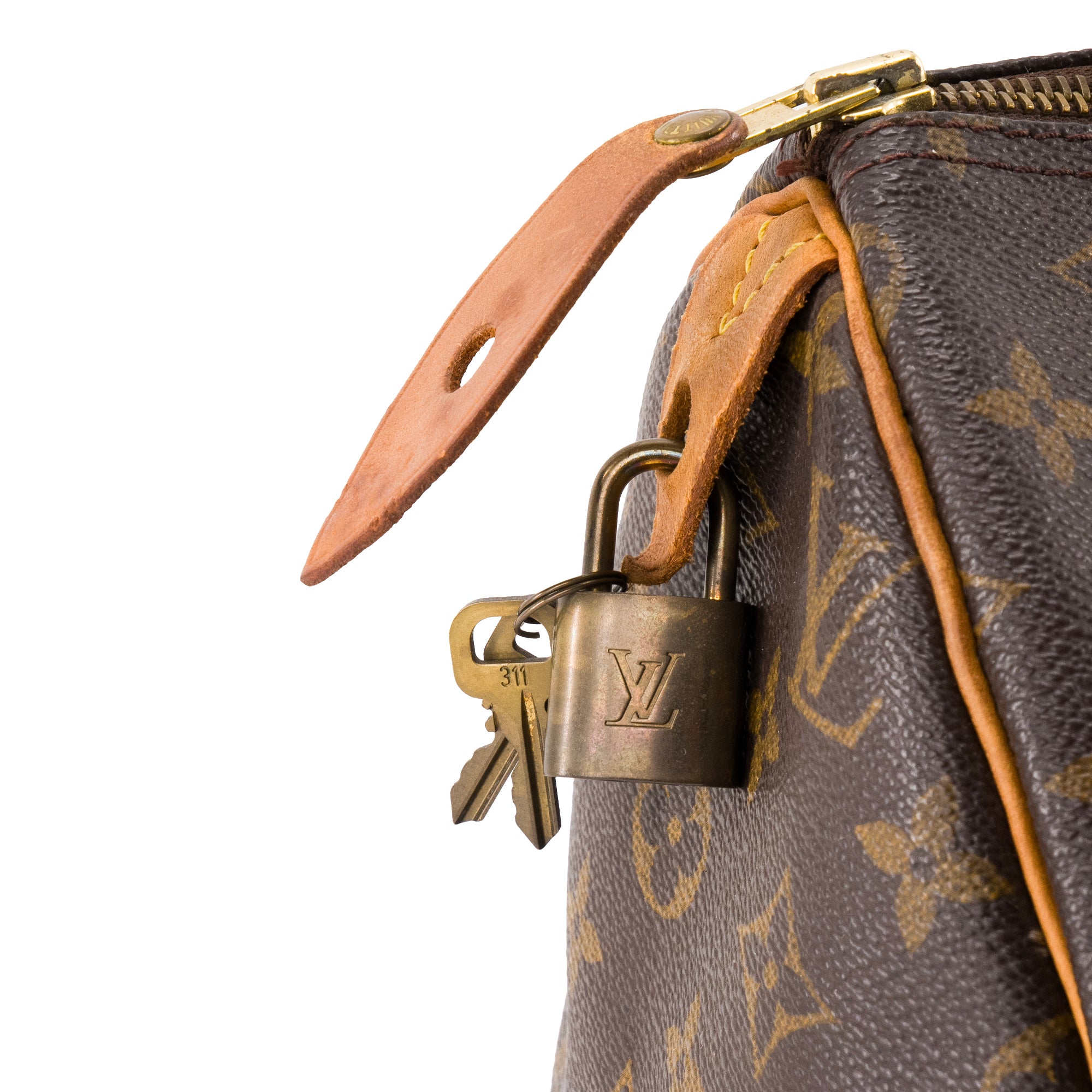 LOUIS VUITTON - Sac à main Speedy 30 Louis Vuitton en toile enduite monogrammée vintage