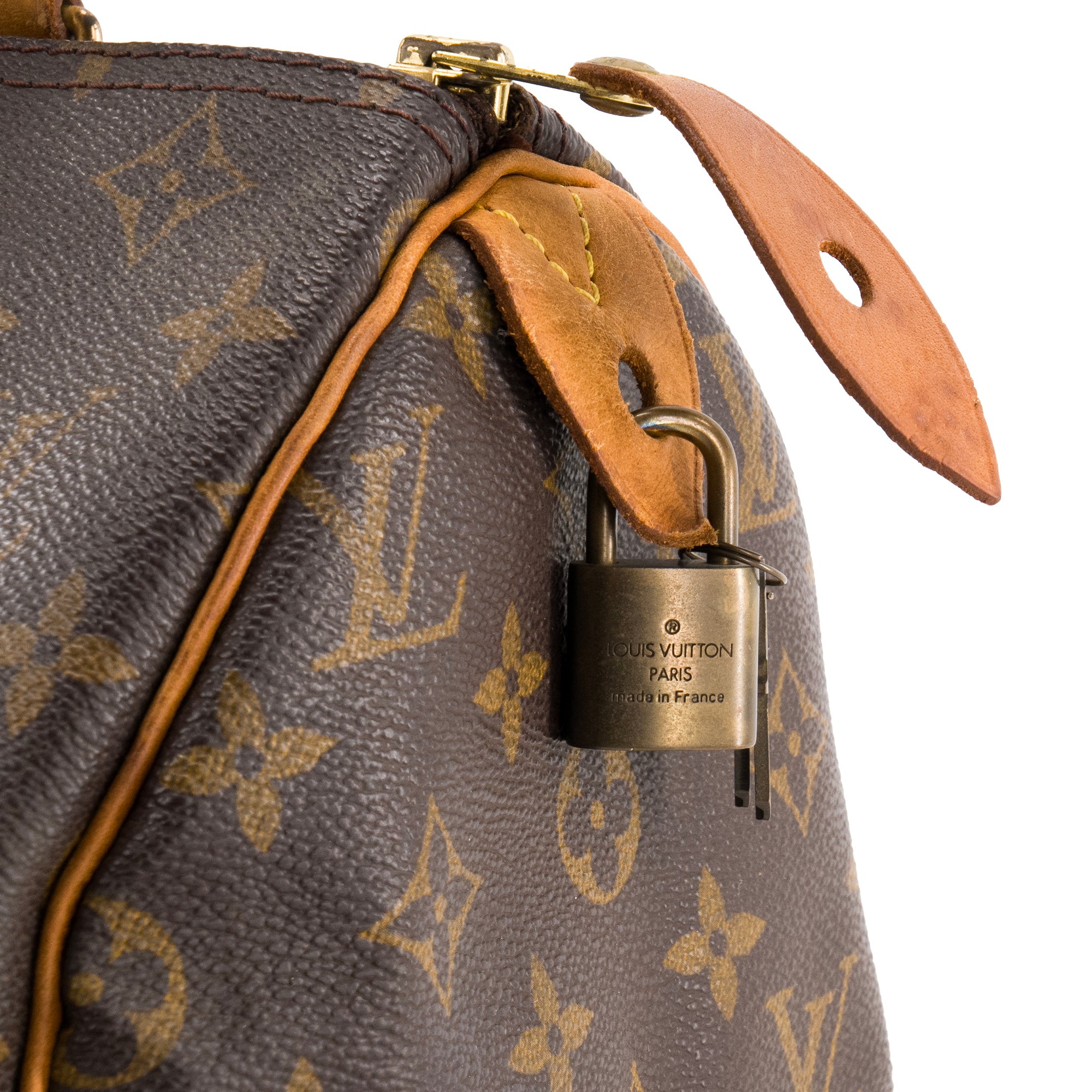 LOUIS VUITTON - Sac à main Speedy 30 Louis Vuitton en toile enduite monogrammée vintage