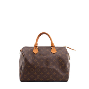 LOUIS VUITTON - Sac à main Speedy 30 Louis Vuitton en toile enduite monogrammée vintage
