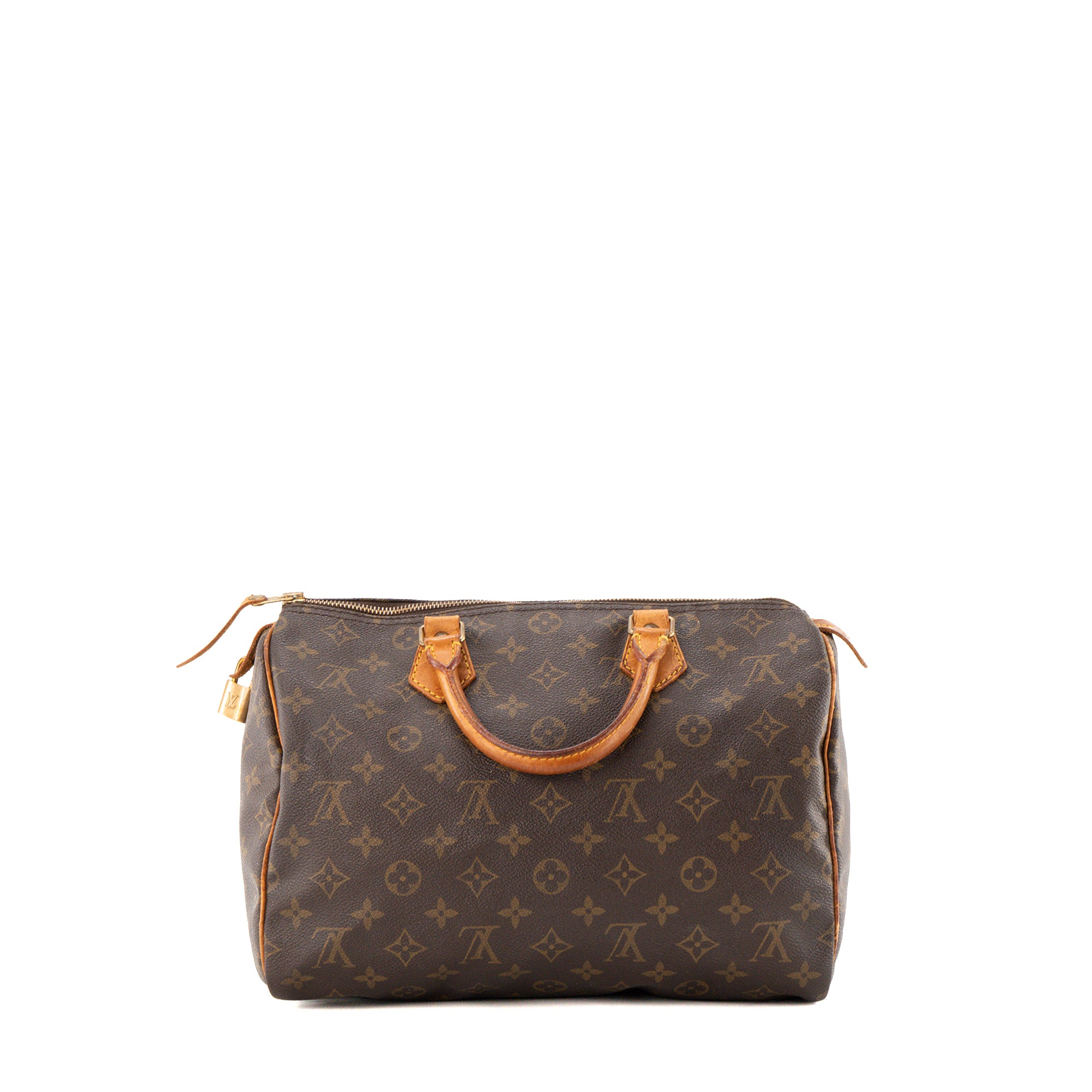 LOUIS VUITTON - Sac à main Speedy 30 Louis Vuitton en toile enduite monogrammée vintage