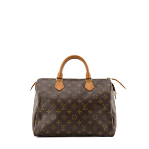 LOUIS VUITTON - Sac à main Speedy 30 Louis Vuitton en toile enduite monogrammée vintage