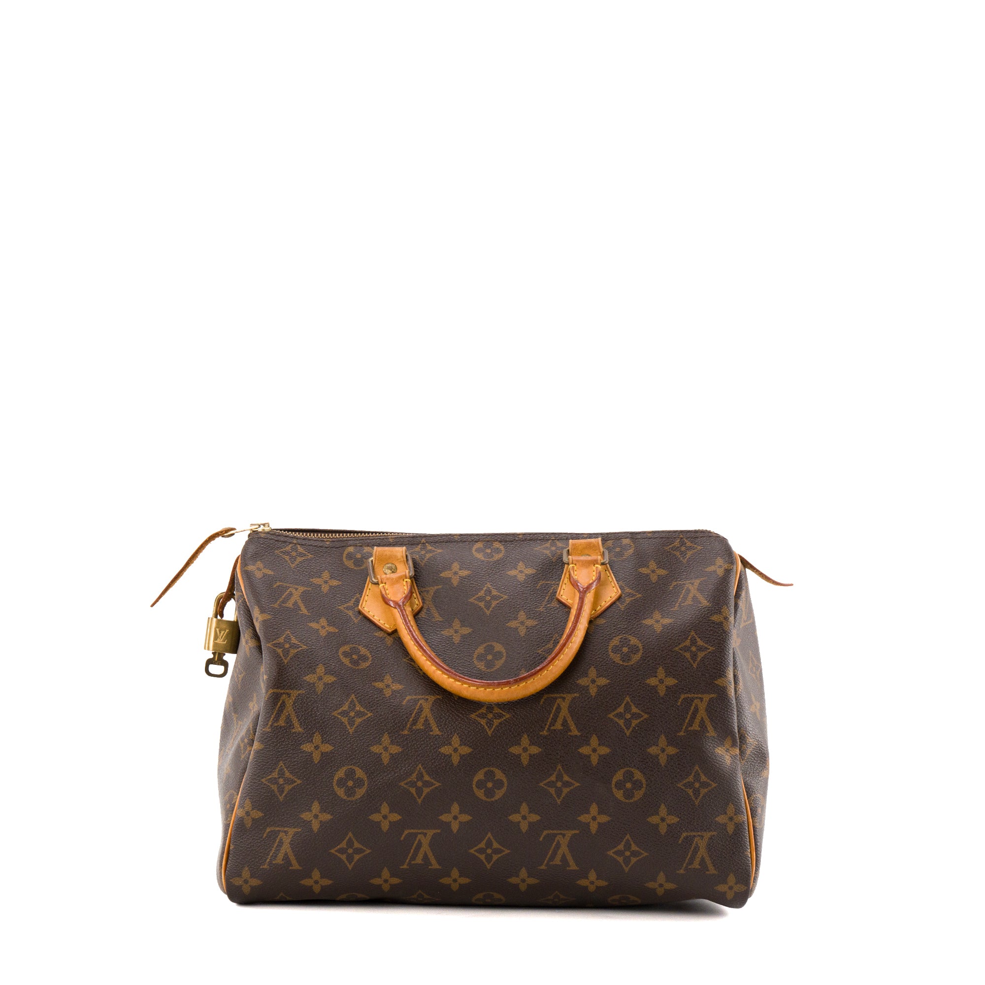 LOUIS VUITTON - Sac à main Speedy 30 Louis Vuitton en toile monogrammée marron