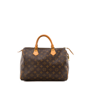 LOUIS VUITTON - Sac à main Speedy 30 Louis Vuitton en toile monogrammée marron