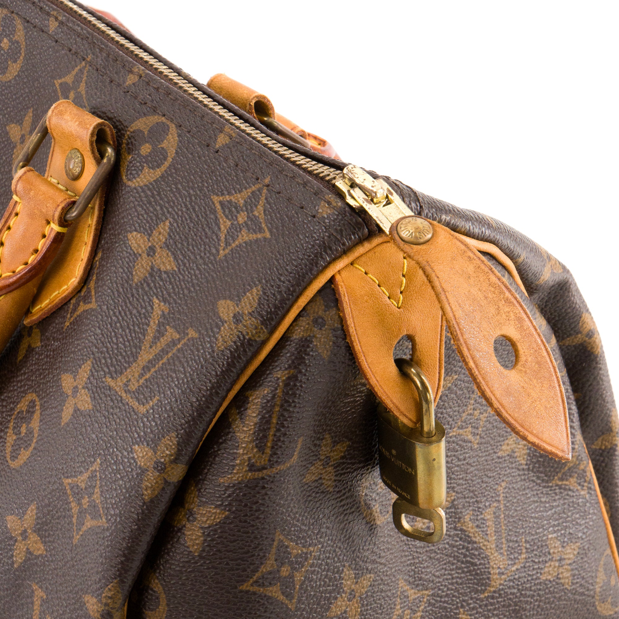 LOUIS VUITTON - Sac à main Speedy 30 Louis Vuitton en toile monogrammée marron