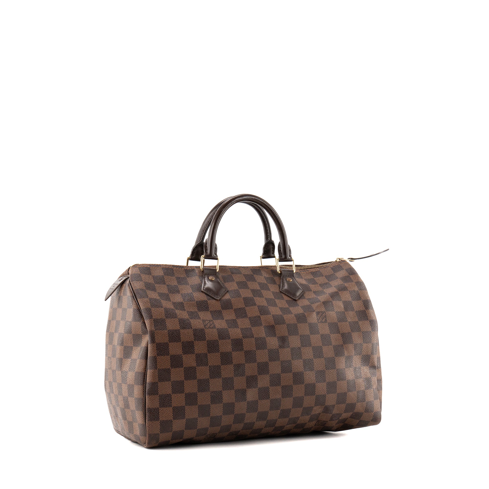 LOUIS VUITTON - Sac à main Speedy 35 Louis Vuitton en toile enduite damier ébène