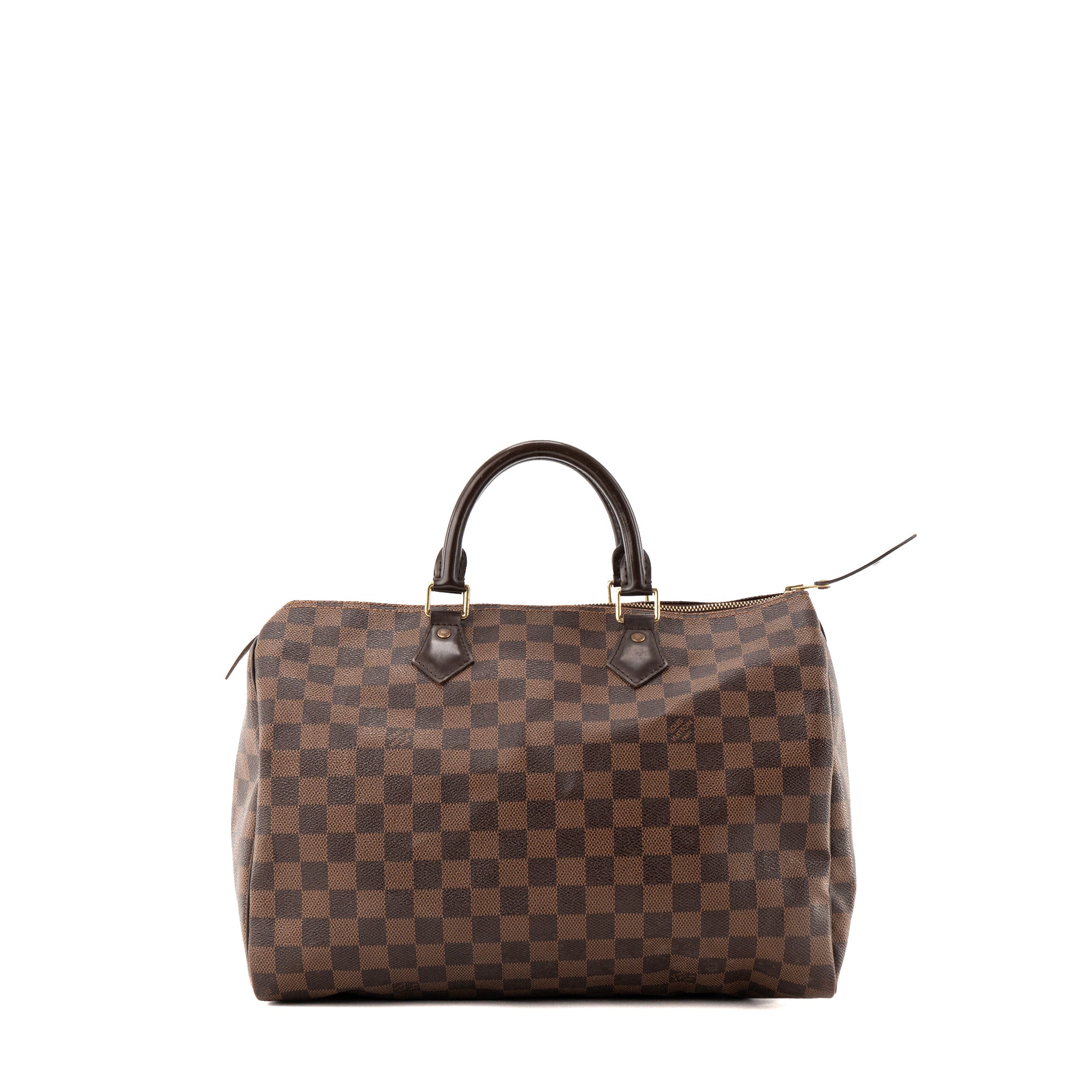 LOUIS VUITTON - Sac à main Speedy 35 Louis Vuitton en toile enduite damier ébène