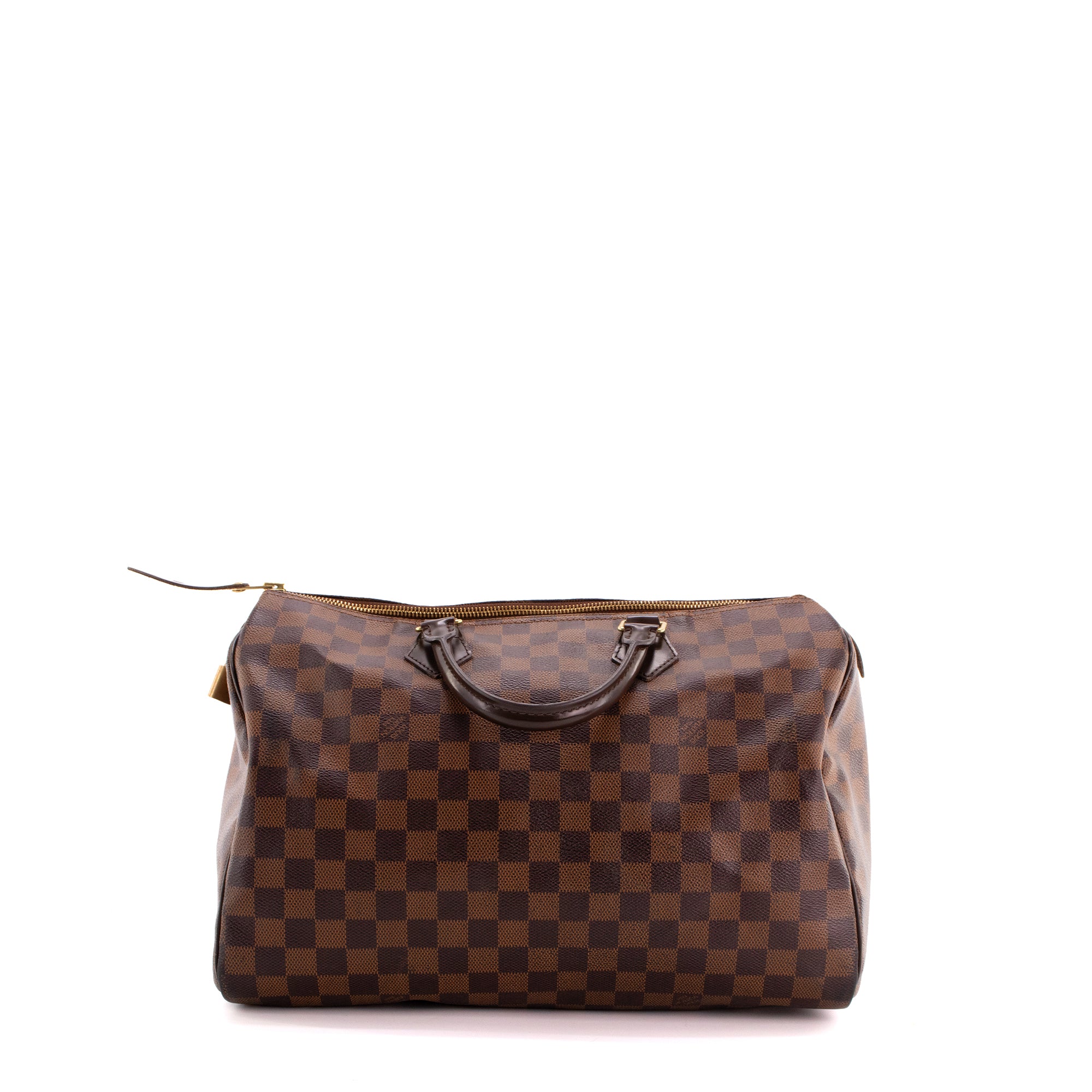 LOUIS VUITTON - Sac à main Speedy 35 Louis Vuitton en toile enduite damier ébène