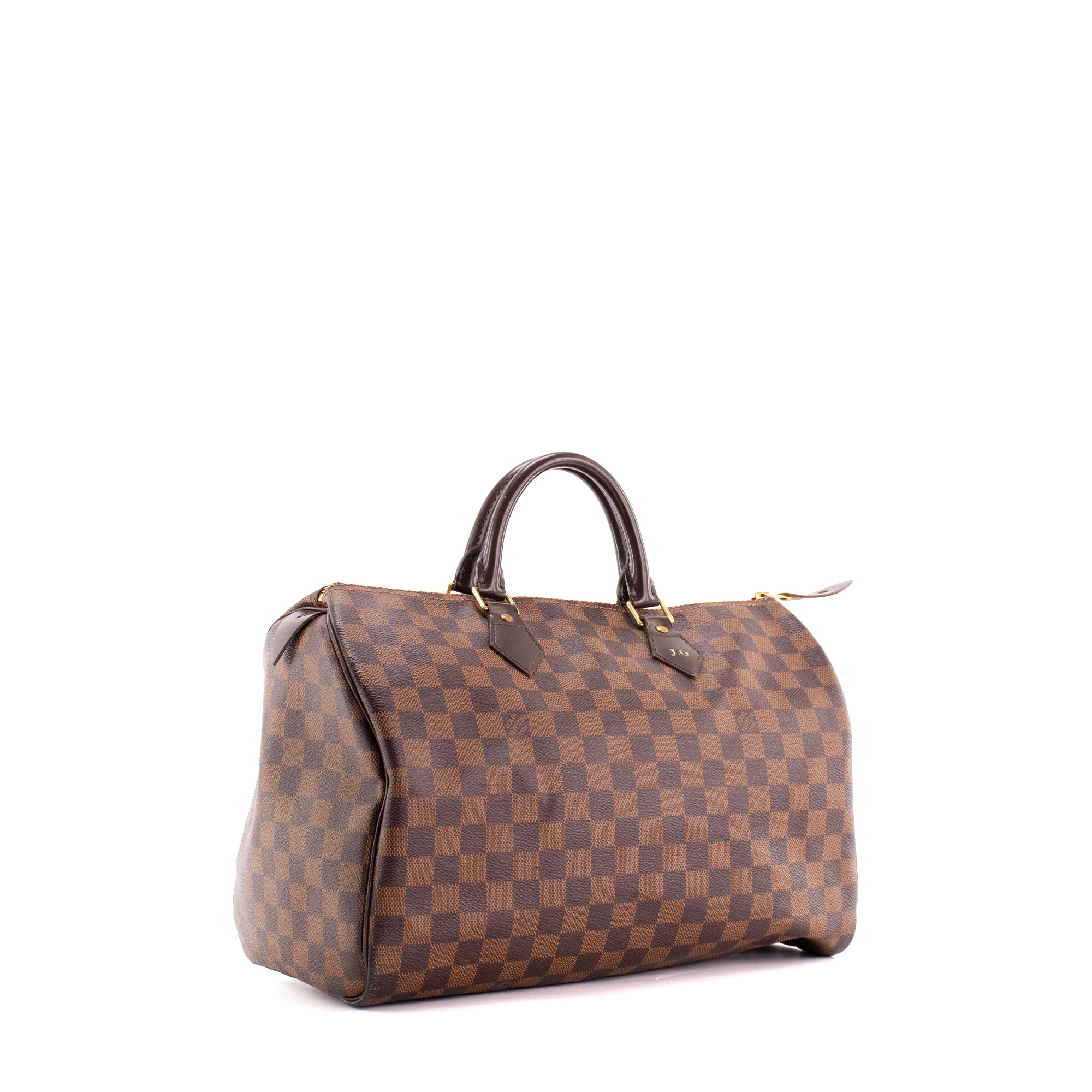 LOUIS VUITTON - Sac à main Speedy 35 Louis Vuitton en toile enduite damier ébène