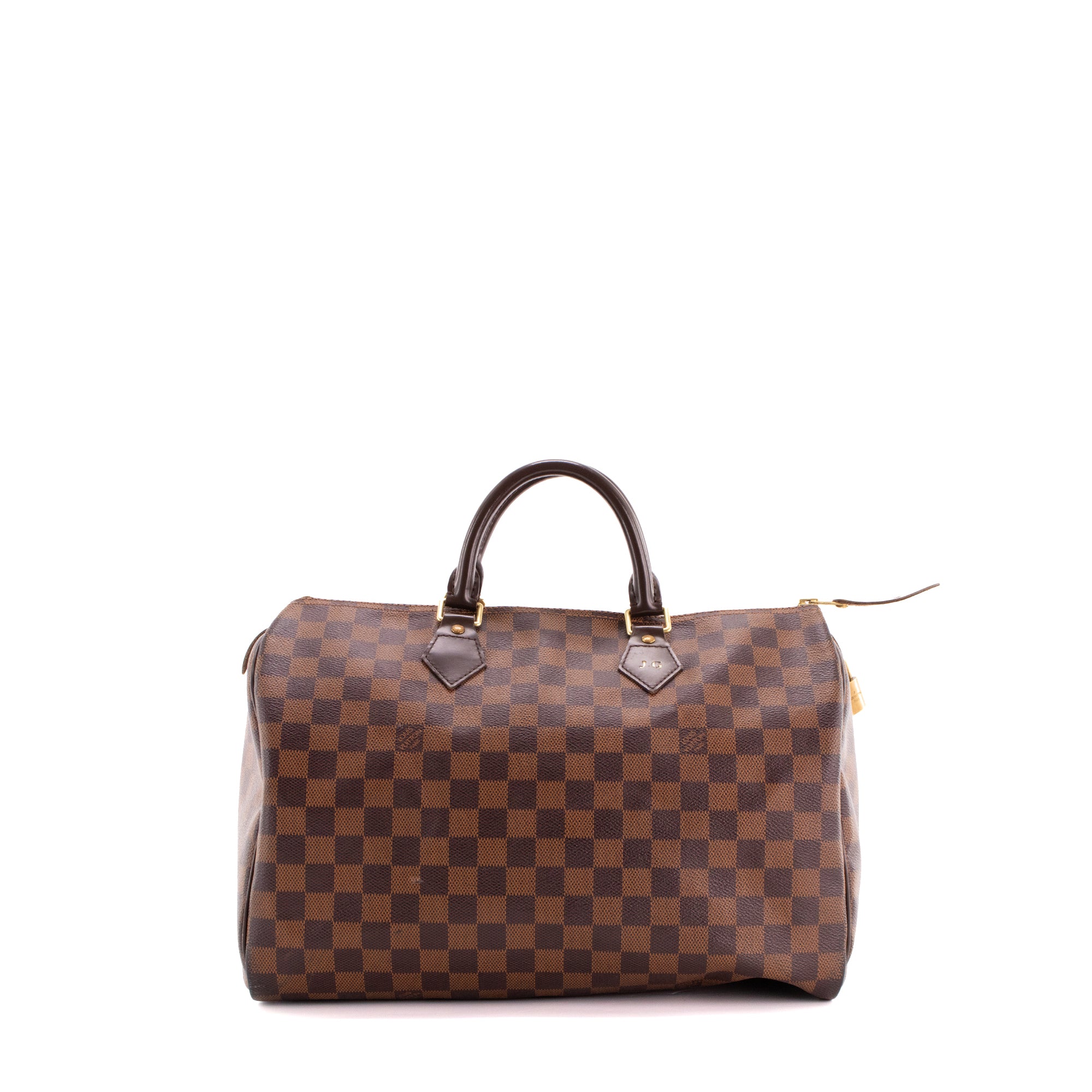 LOUIS VUITTON - Sac à main Speedy 35 Louis Vuitton en toile enduite damier ébène