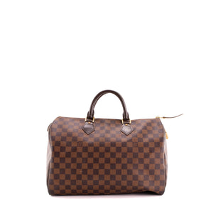 LOUIS VUITTON - Sac à main Speedy 35 Louis Vuitton en toile enduite damier ébène