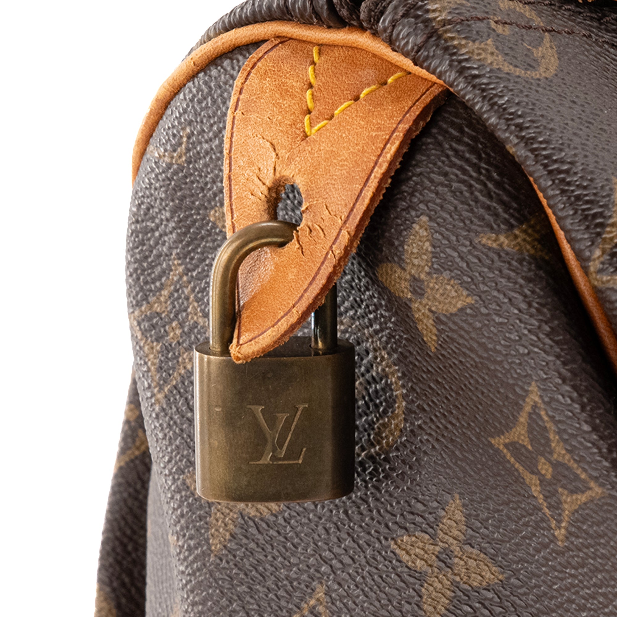 LOUIS VUITTON - Sac à main Speedy 35 Louis Vuitton en toile enduite monogrammée vintage