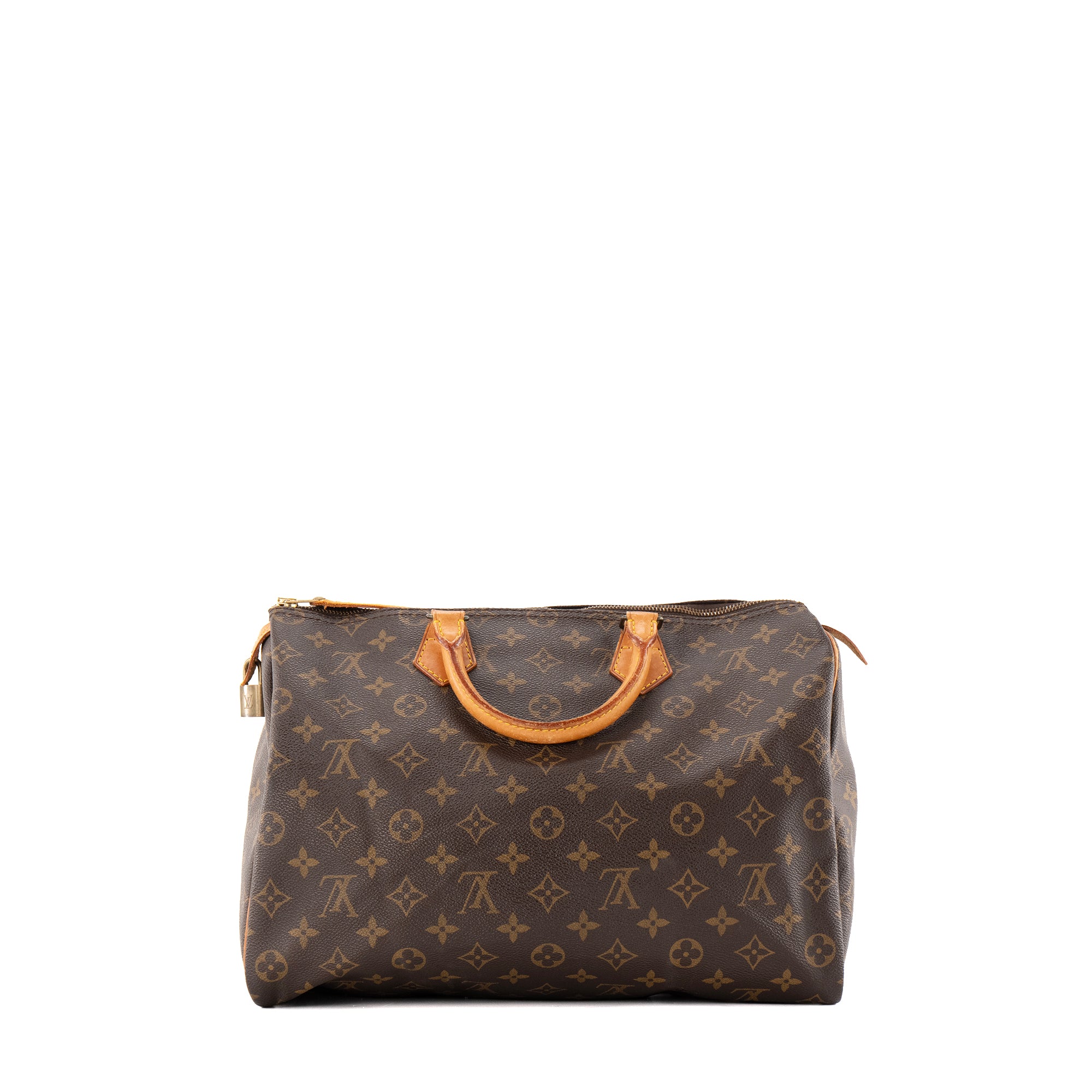 LOUIS VUITTON - Sac à main Speedy 35 Louis Vuitton en toile enduite monogrammée vintage