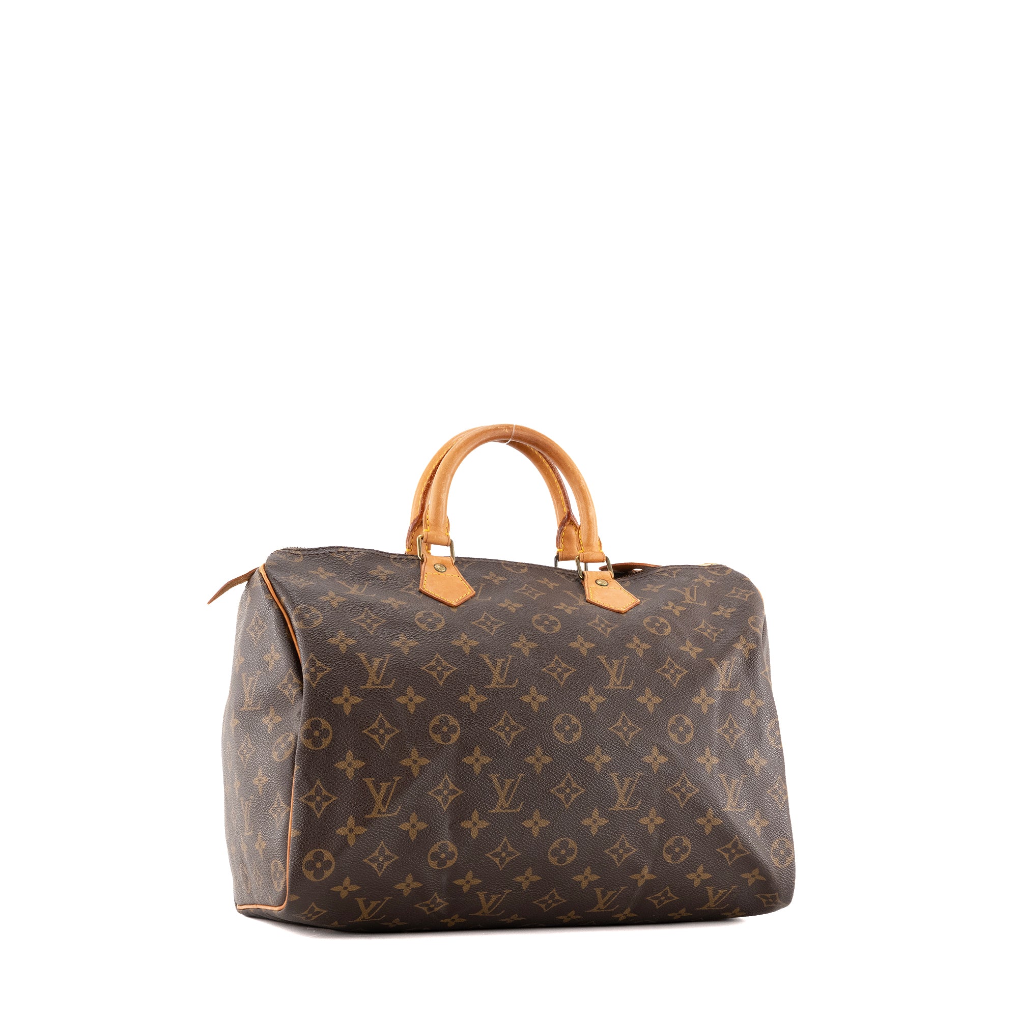 LOUIS VUITTON - Sac à main Speedy 35 Louis Vuitton en toile enduite monogrammée vintage