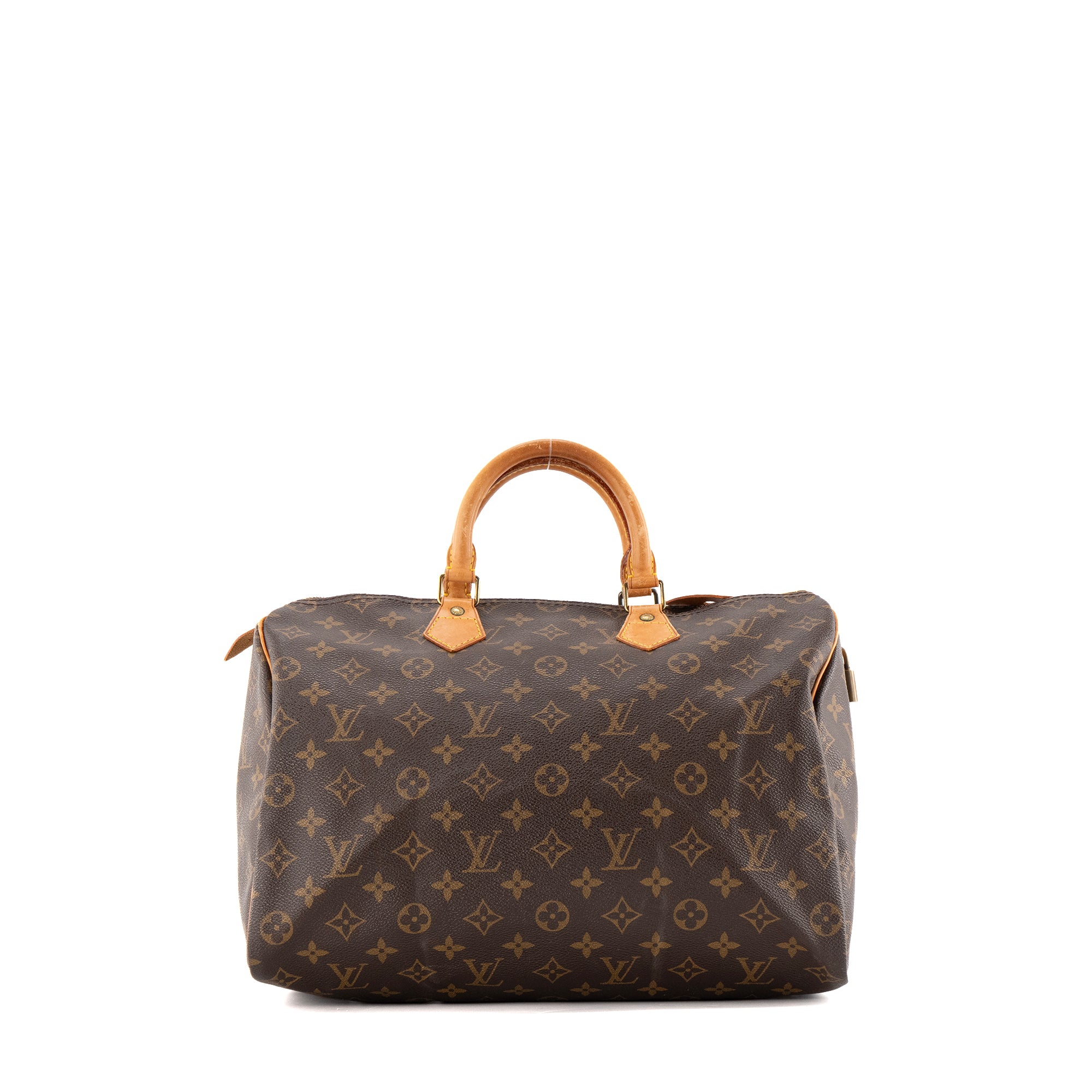 LOUIS VUITTON - Sac à main Speedy 35 Louis Vuitton en toile enduite monogrammée vintage